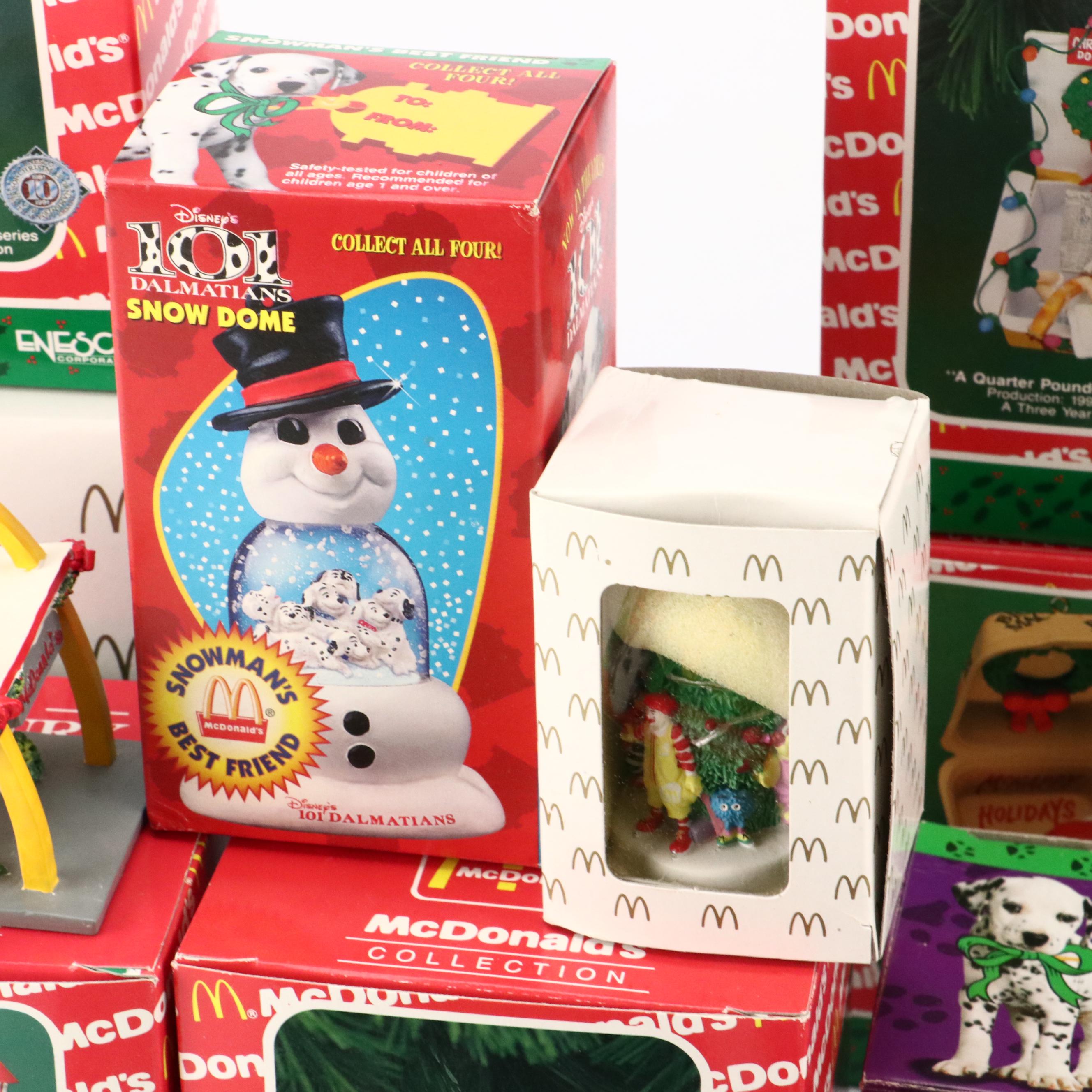 McDonald's Snow Globes and Enesco McDonald's Collection Christmas Ornaments