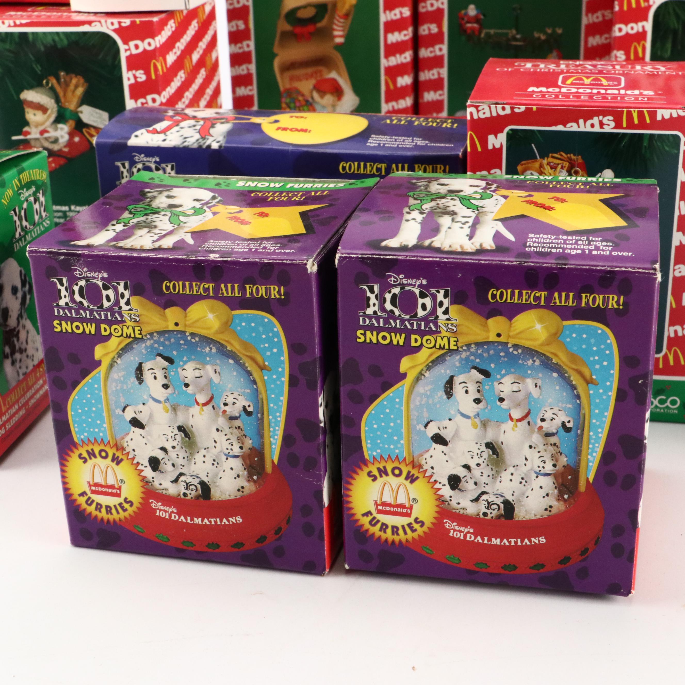 McDonald's Snow Globes and Enesco McDonald's Collection Christmas Ornaments