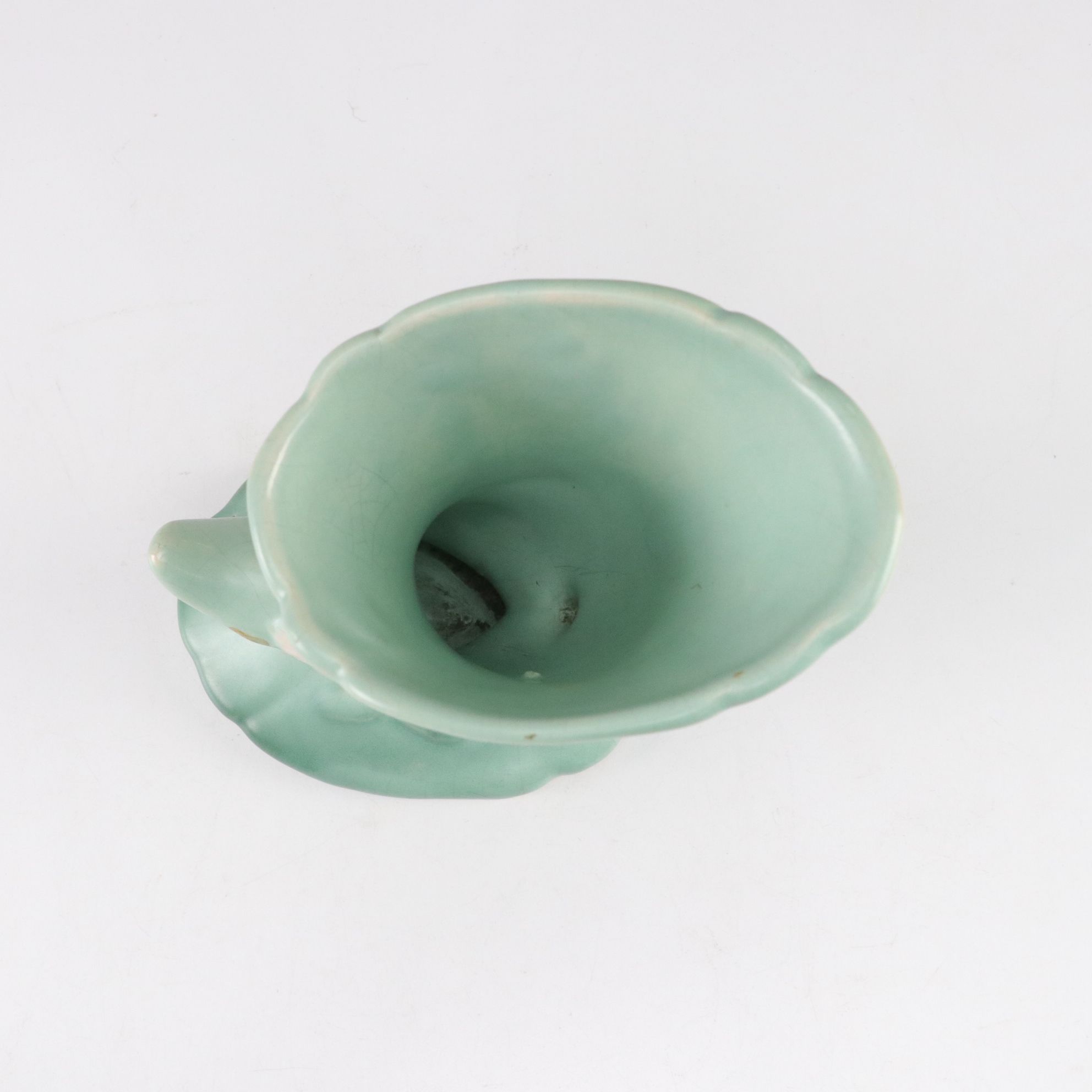 Roseville and Weller Cornucopia Vases and Hull Pottery Pitcher, Mid-20th Century