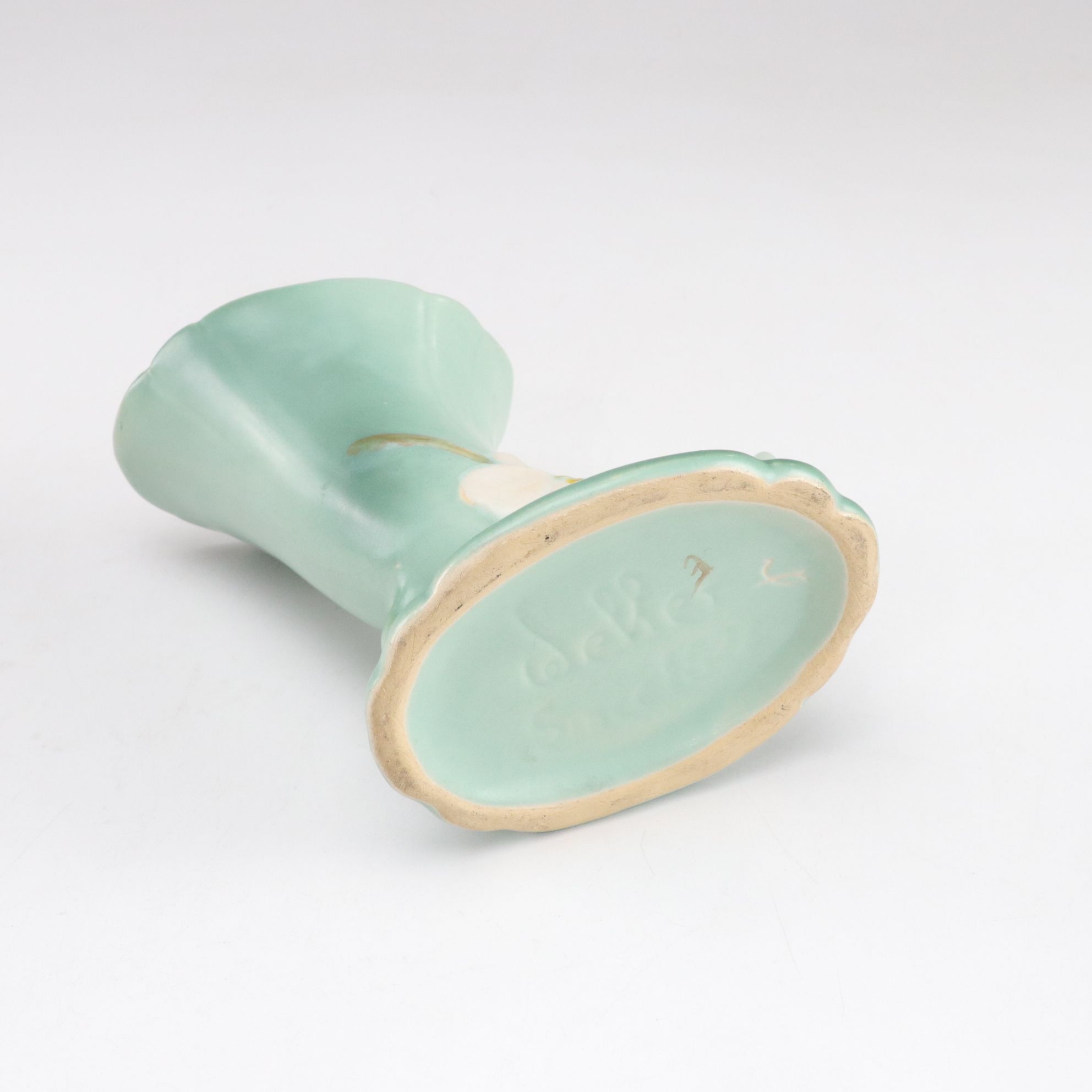 Roseville and Weller Cornucopia Vases and Hull Pottery Pitcher, Mid-20th Century