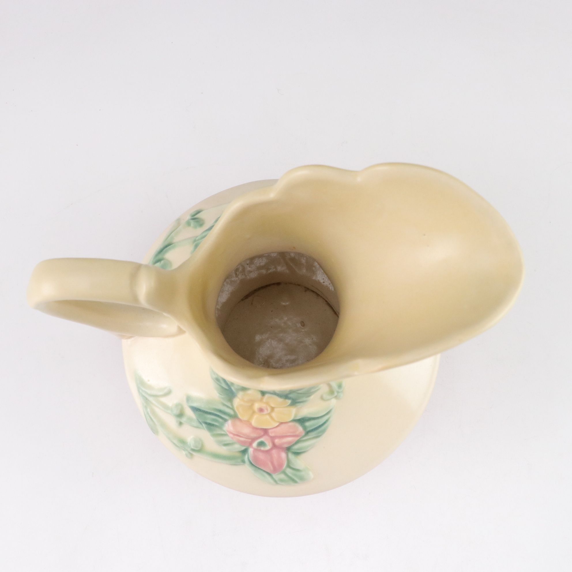 Roseville and Weller Cornucopia Vases and Hull Pottery Pitcher, Mid-20th Century