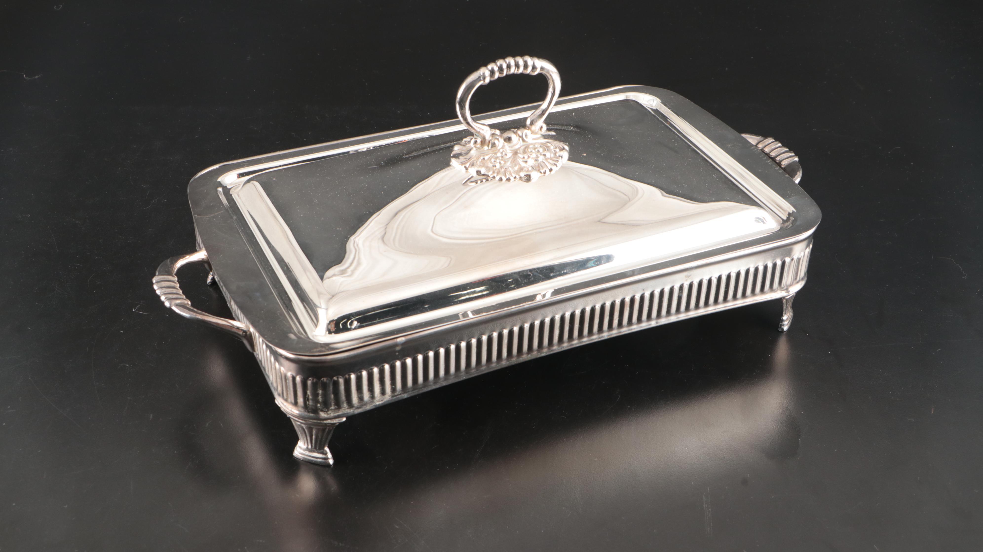 Oneida Silver Plate Cup, Silver Plate Casserole Holders, and More Serveware