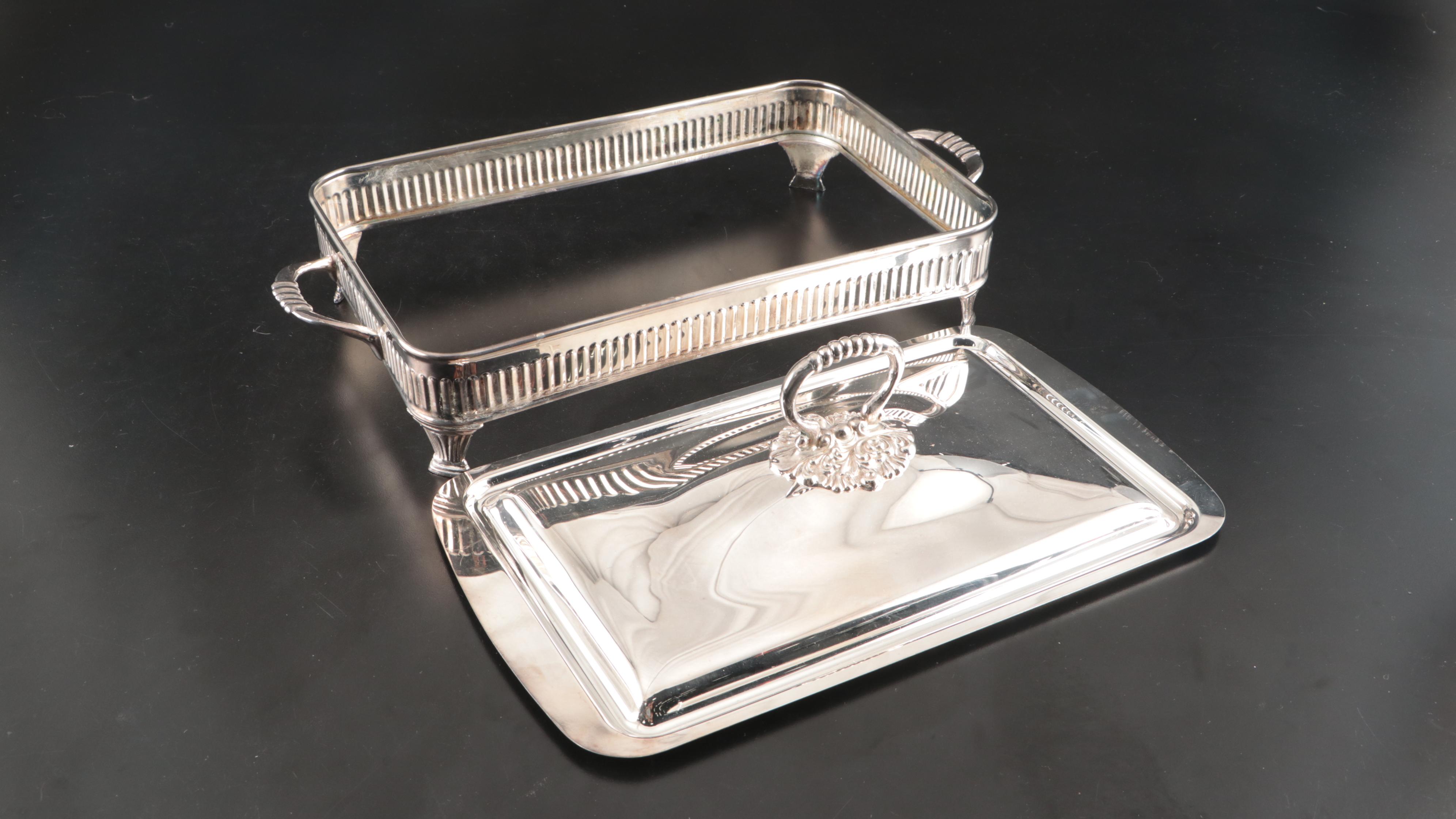 Oneida Silver Plate Cup, Silver Plate Casserole Holders, and More Serveware