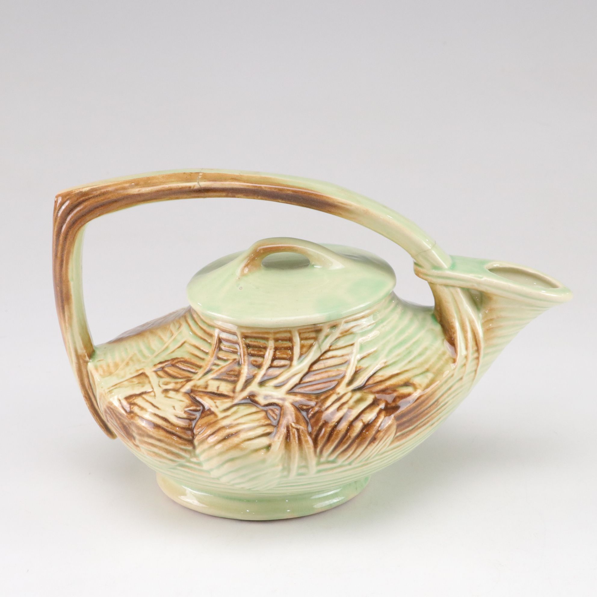 McCoy Pottery "Pinecone" Teapot, Creamer and Sugar, Mid-20th Century