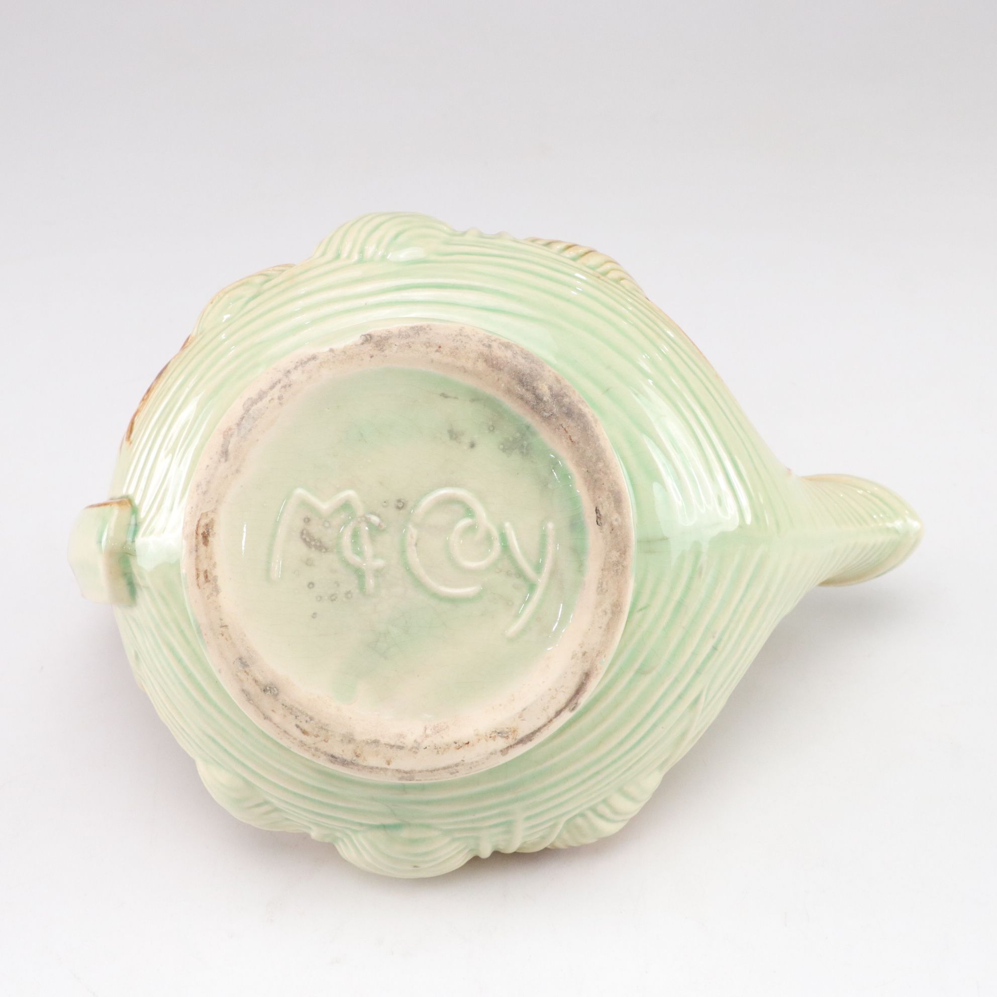 McCoy Pottery "Pinecone" Teapot, Creamer and Sugar, Mid-20th Century