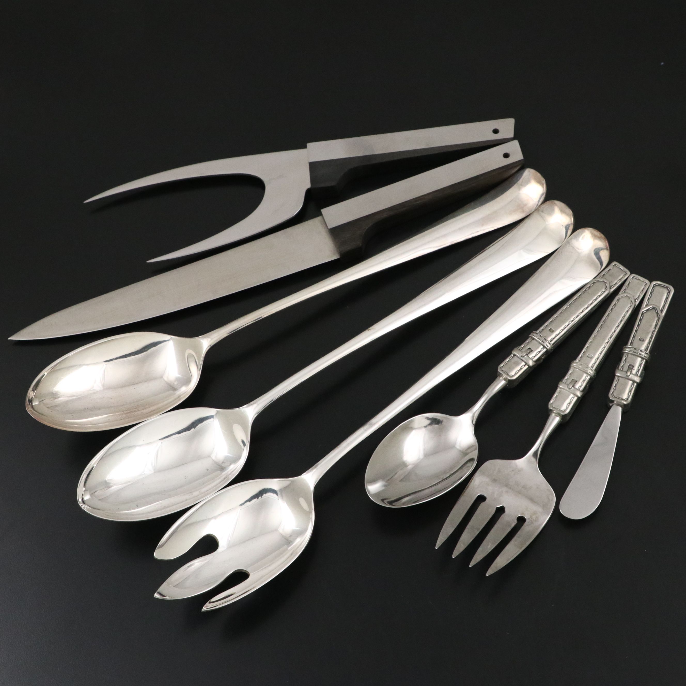 Vernco Stainless Carving Set with Belt Buckle Handled Serving Utensils and More