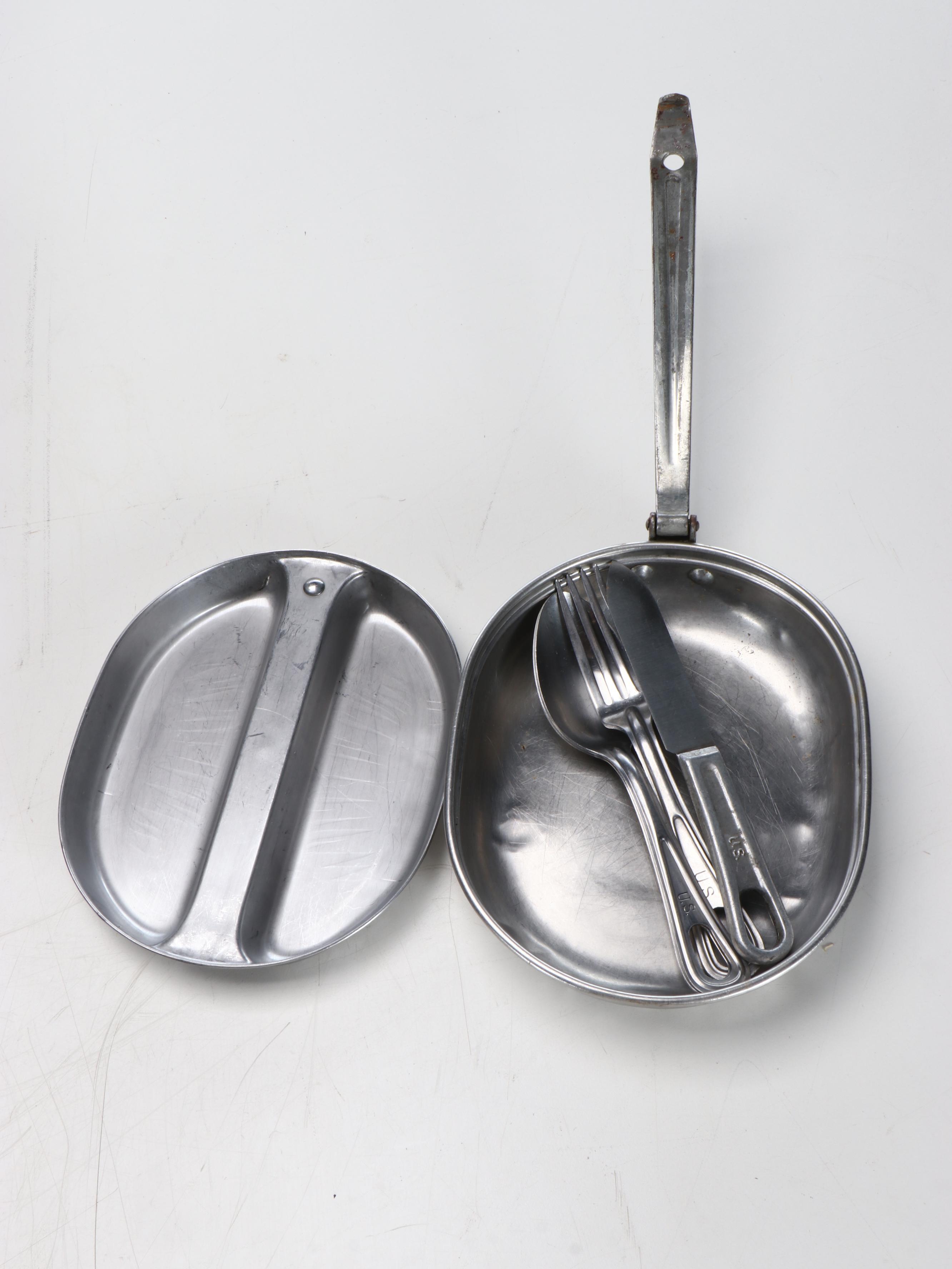 Vietnam War Era Army Footlocker with Tent, ALICE Canteens, Musette Bag and More