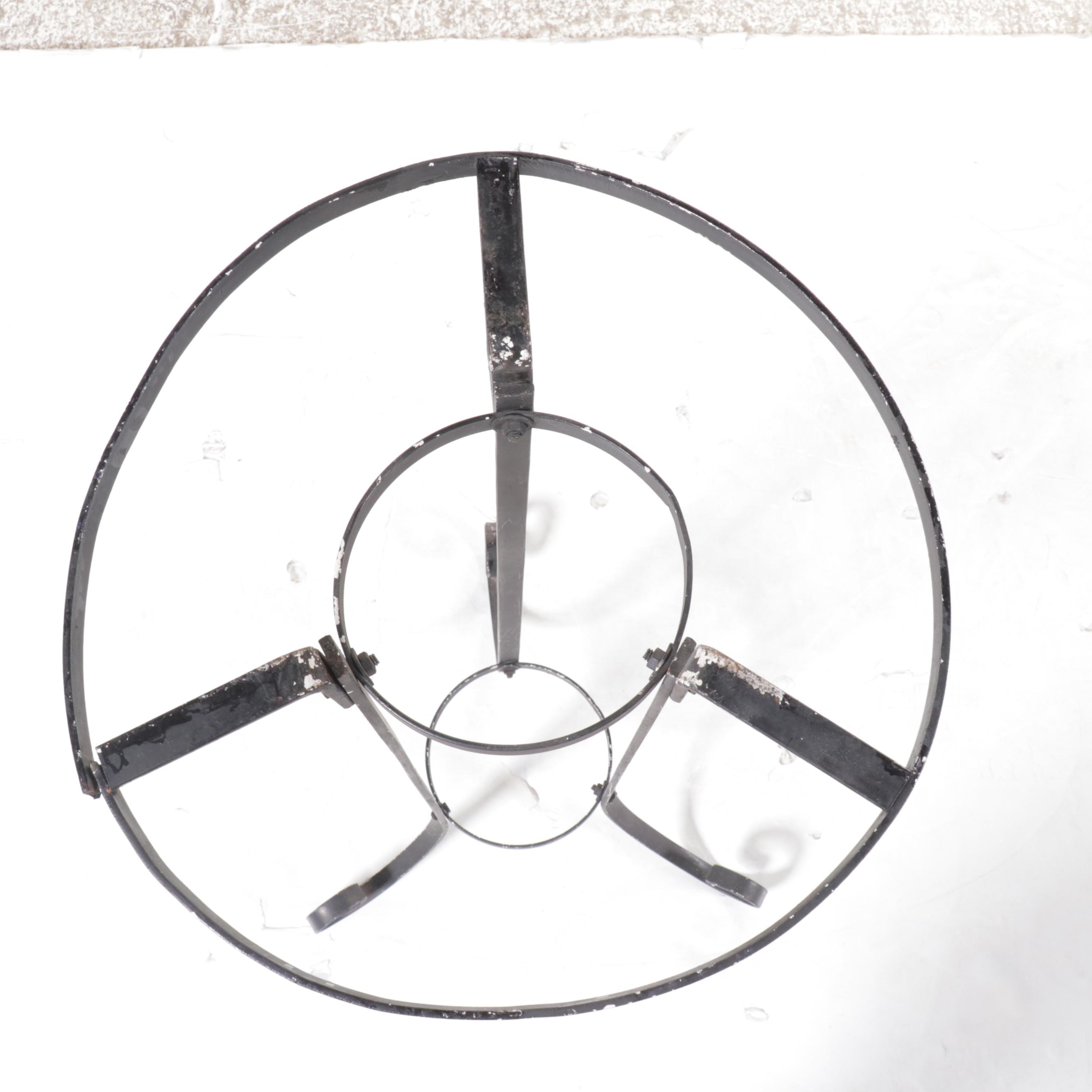 Cast Metal Plant Stands with Wine Rack