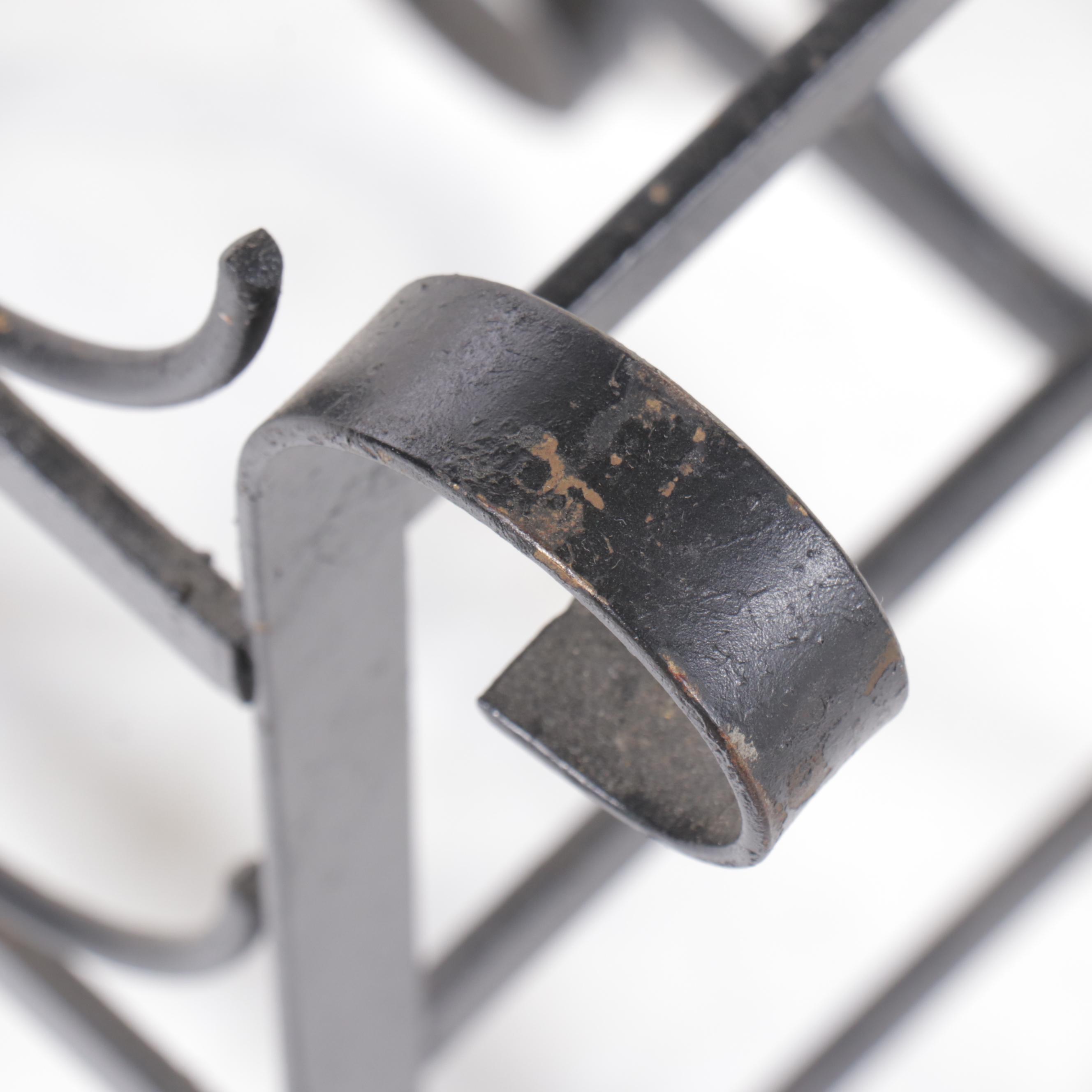 Cast Metal Plant Stands with Wine Rack