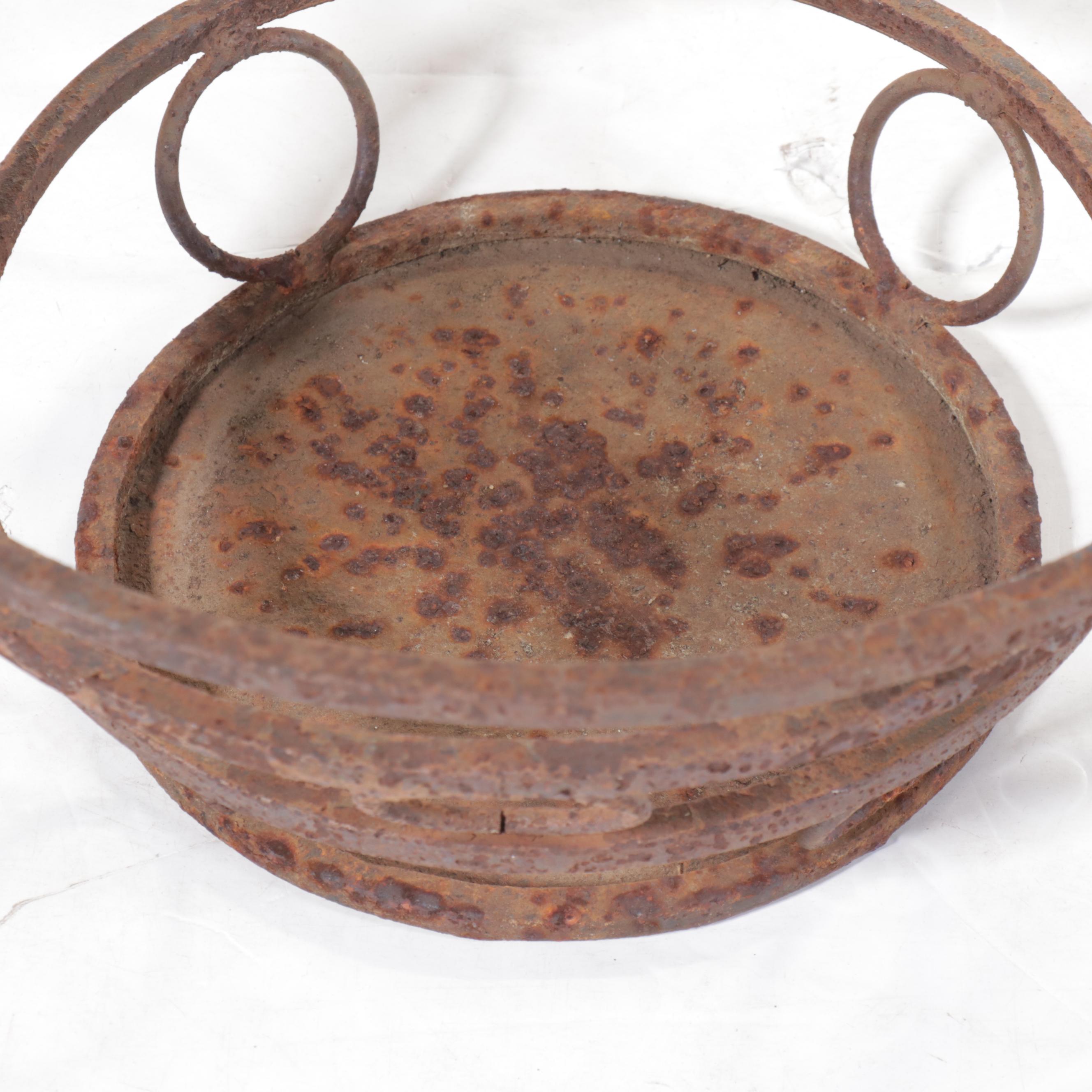 Cast Metal Plant Stands with Wine Rack