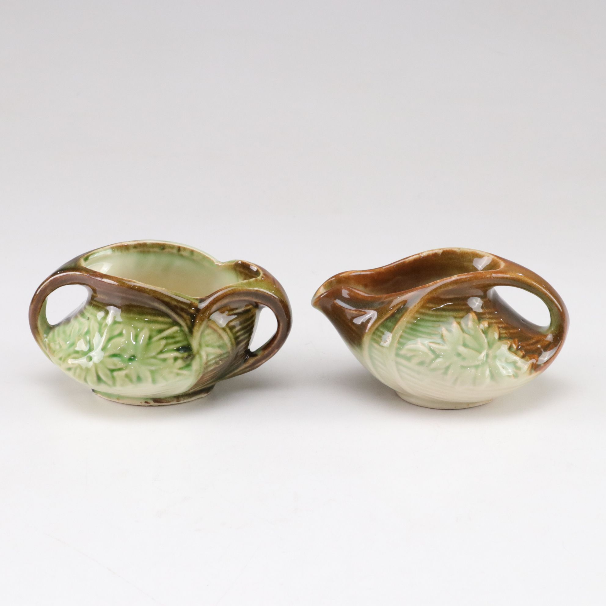 McCoy Pottery "Daisy" Teapot, Creamer, and Sugar Bowl