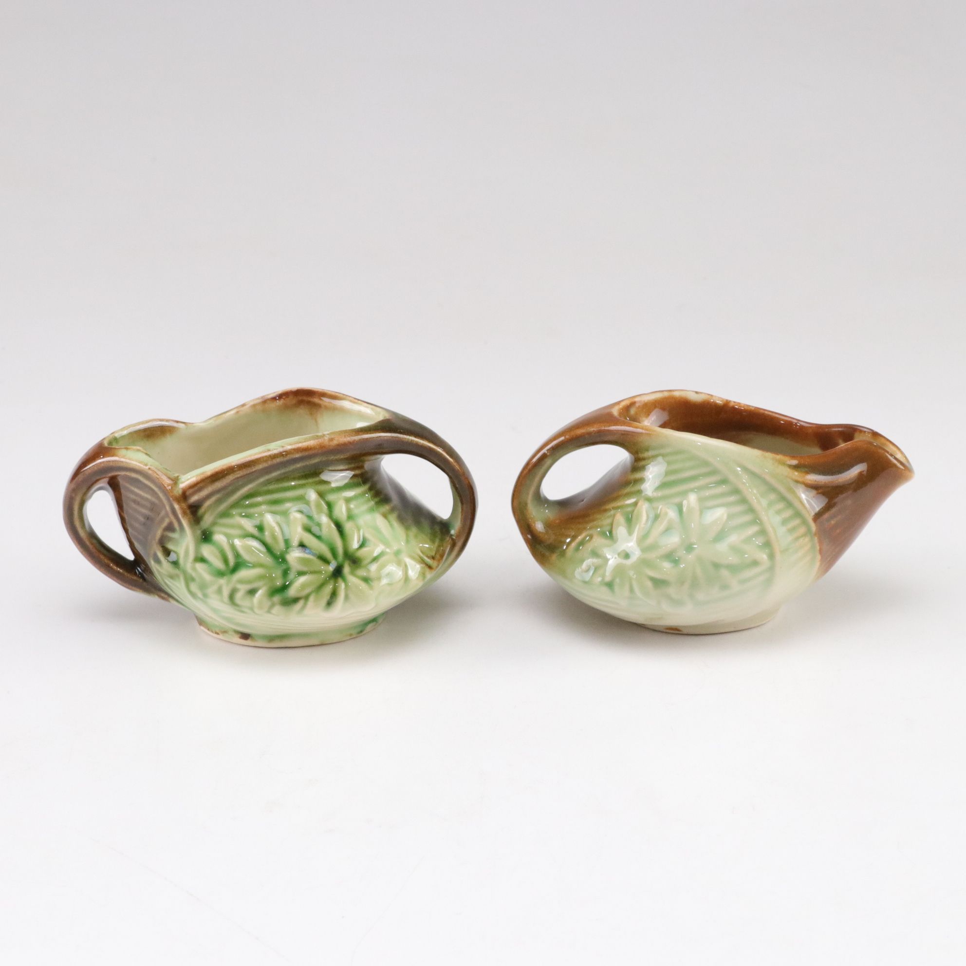 McCoy Pottery "Daisy" Teapot, Creamer, and Sugar Bowl