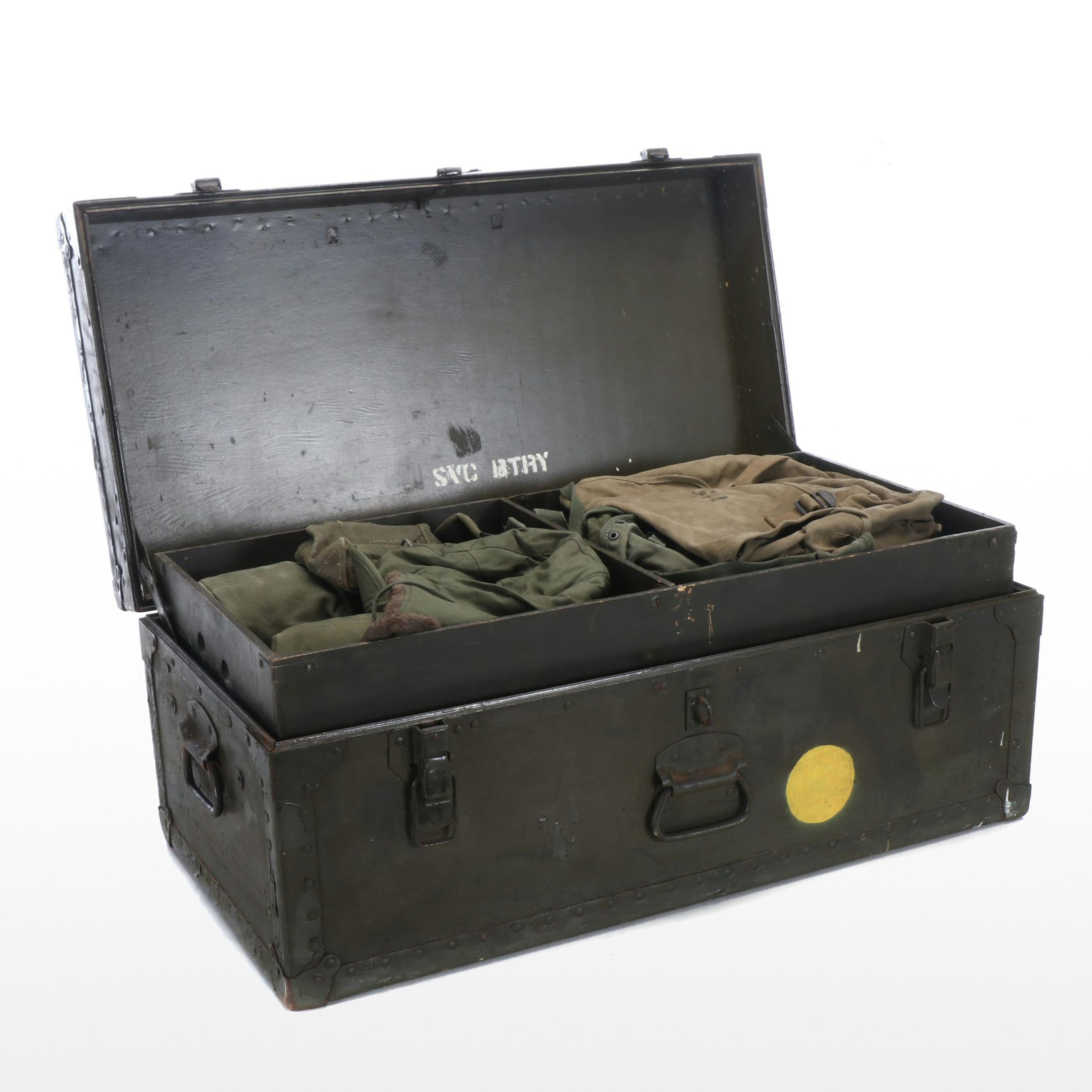 Vietnam War Era Army Footlocker with Tent, ALICE Canteens, Musette Bag and More