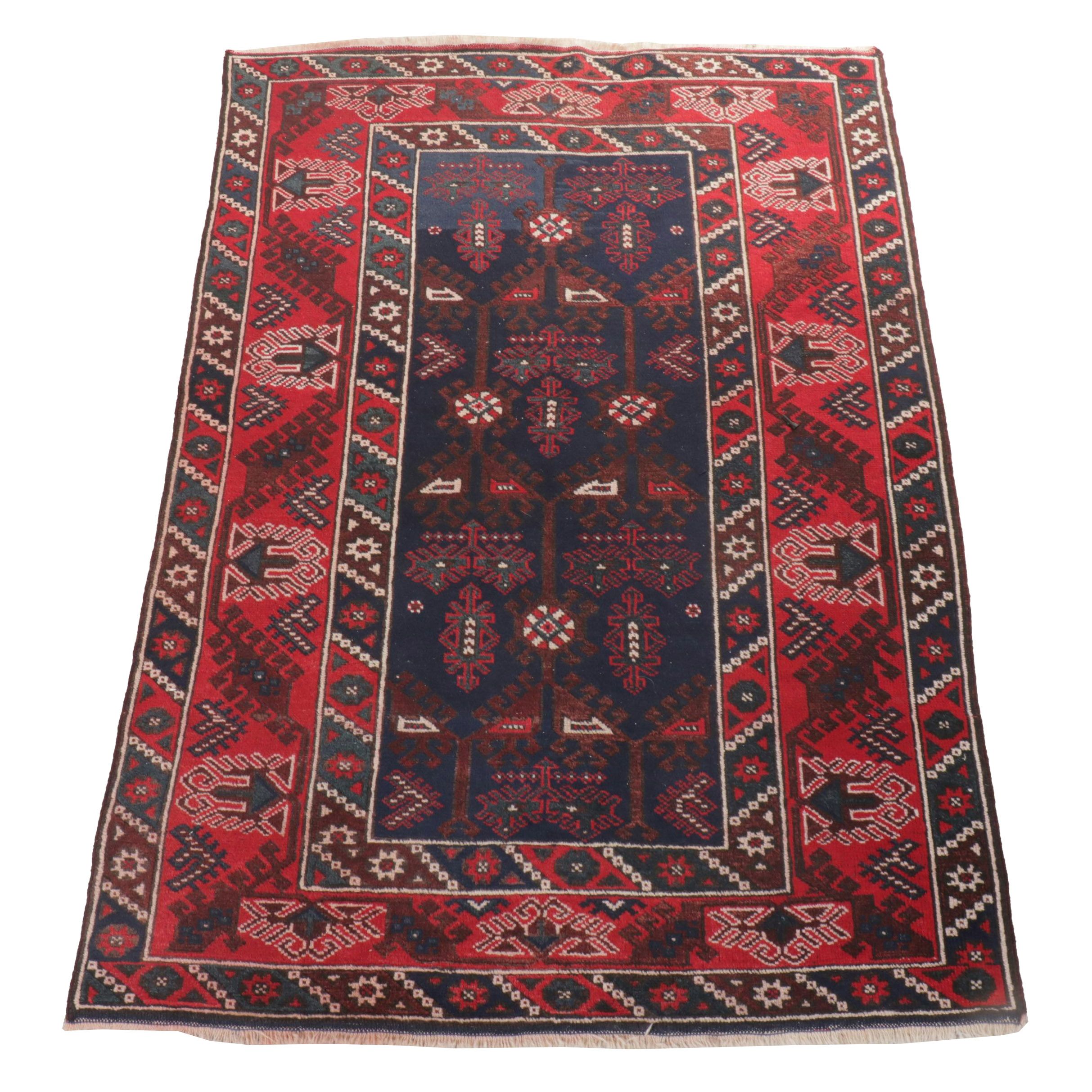 4'4 x 6'7 Hand-Knotted Afghan Baluch Area Rug