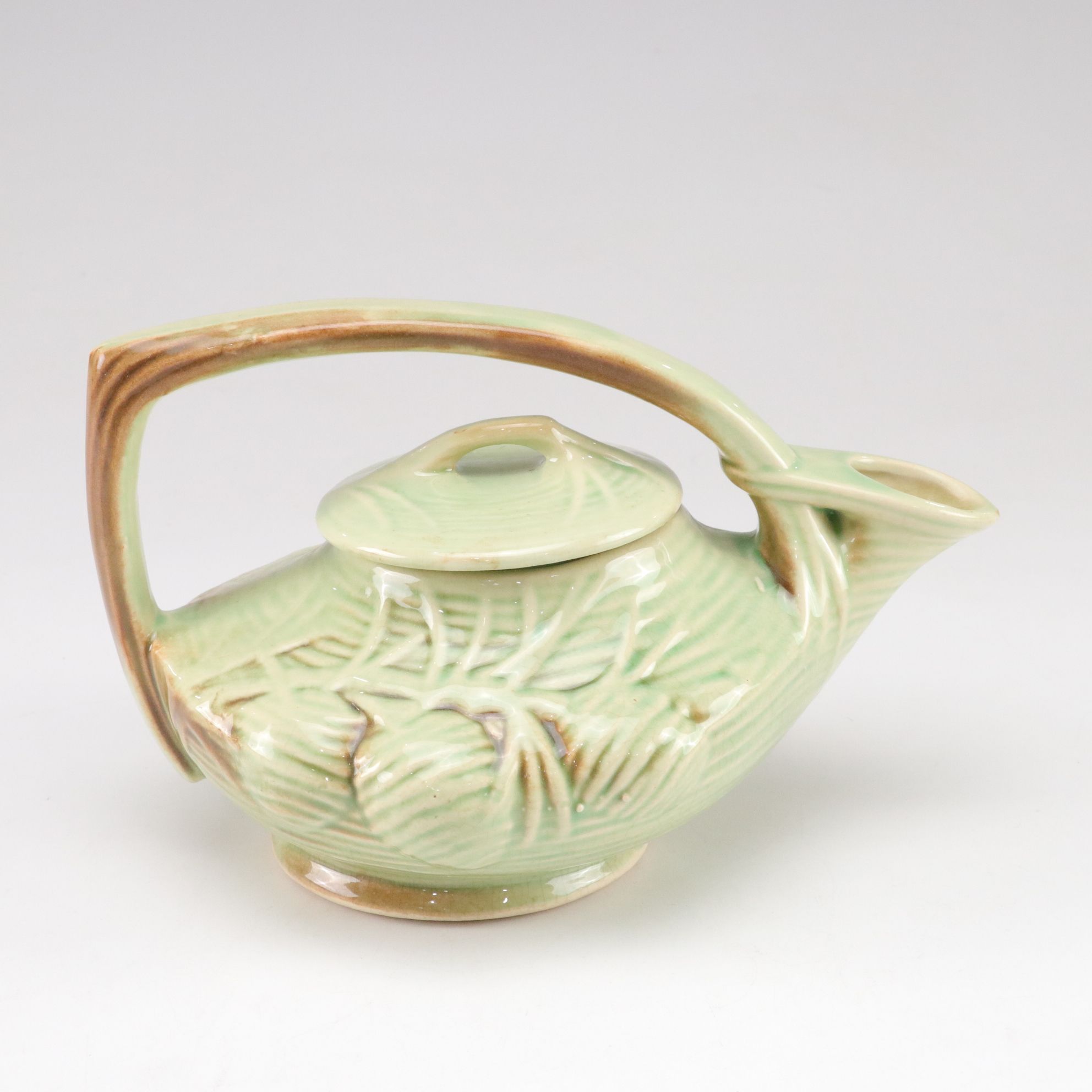 McCoy Pottery "Pine Cone" Ceramic Teapot, Creamer & Sugar Bowl