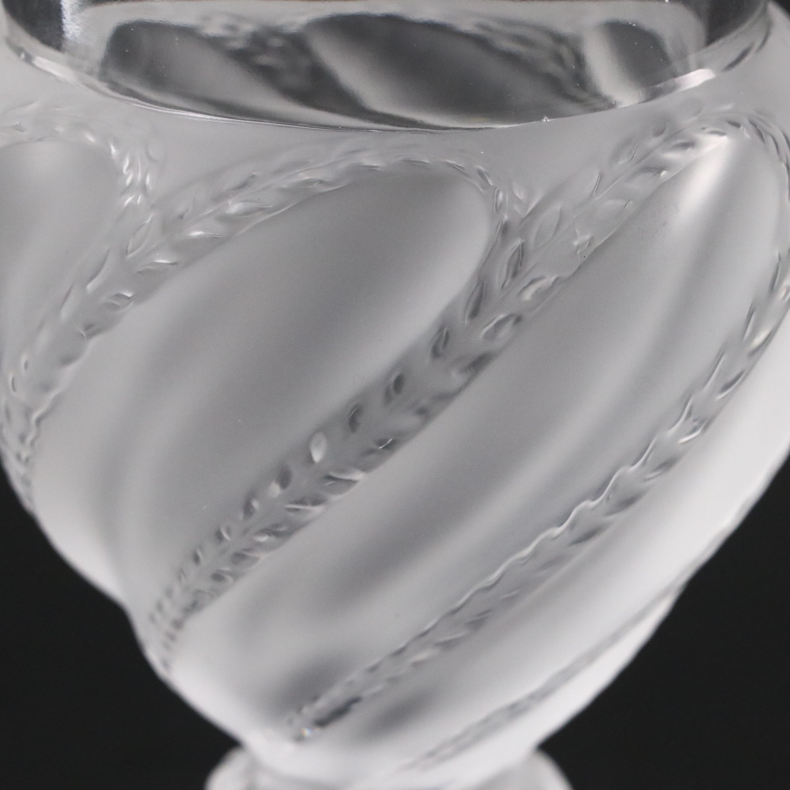Lalique "Ermenonville" Frosted and Clear Crystal Vase