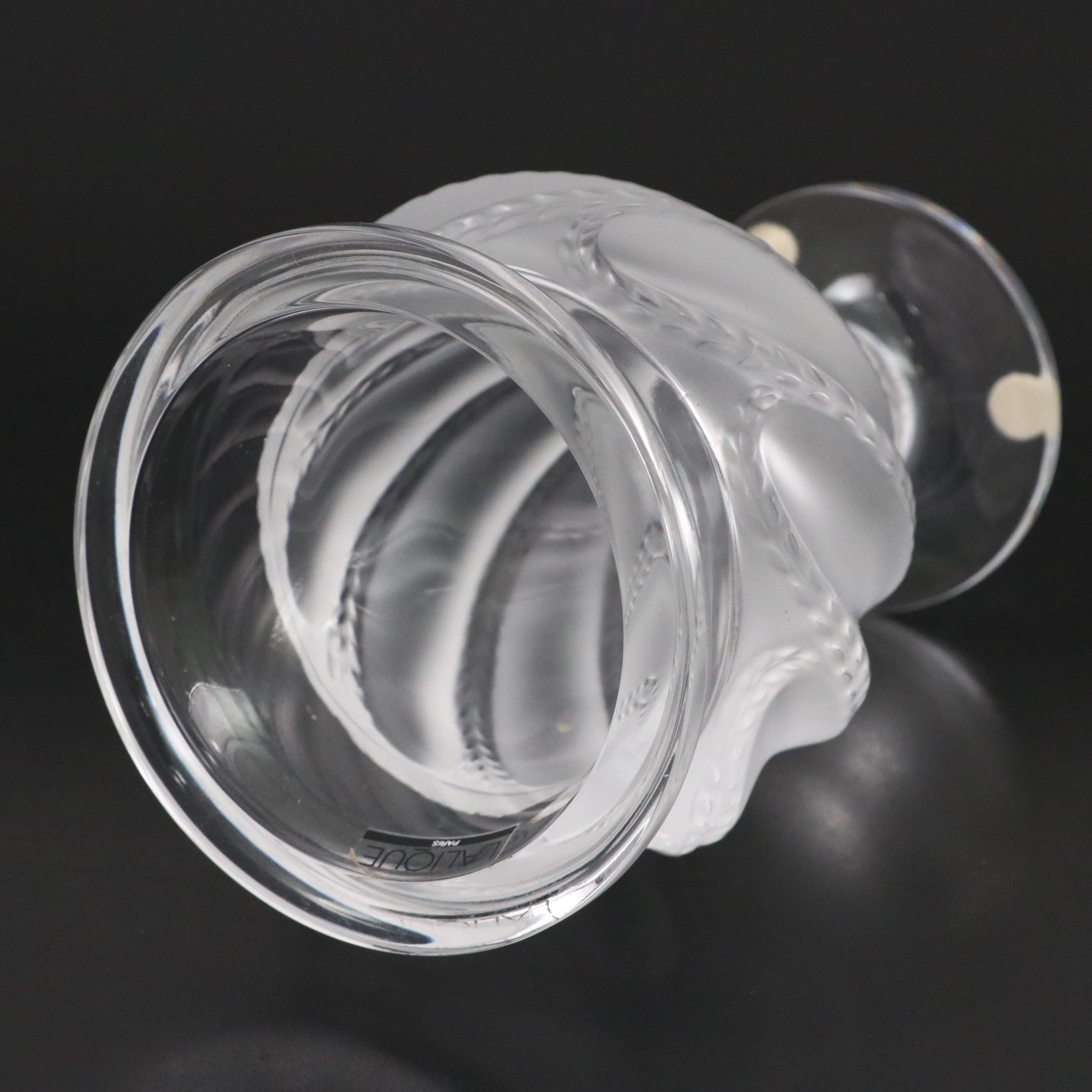 Lalique "Ermenonville" Frosted and Clear Crystal Vase