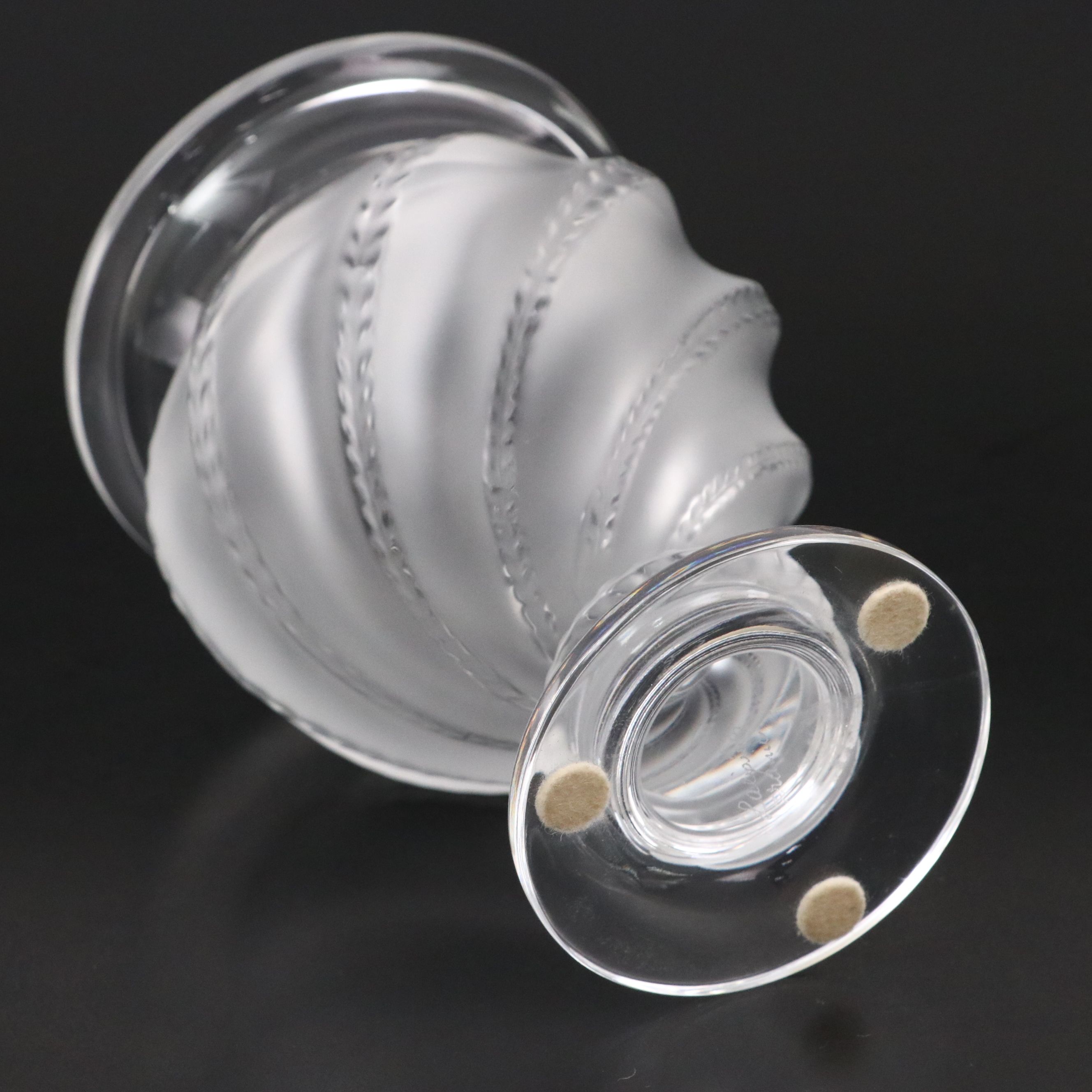 Lalique "Ermenonville" Frosted and Clear Crystal Vase