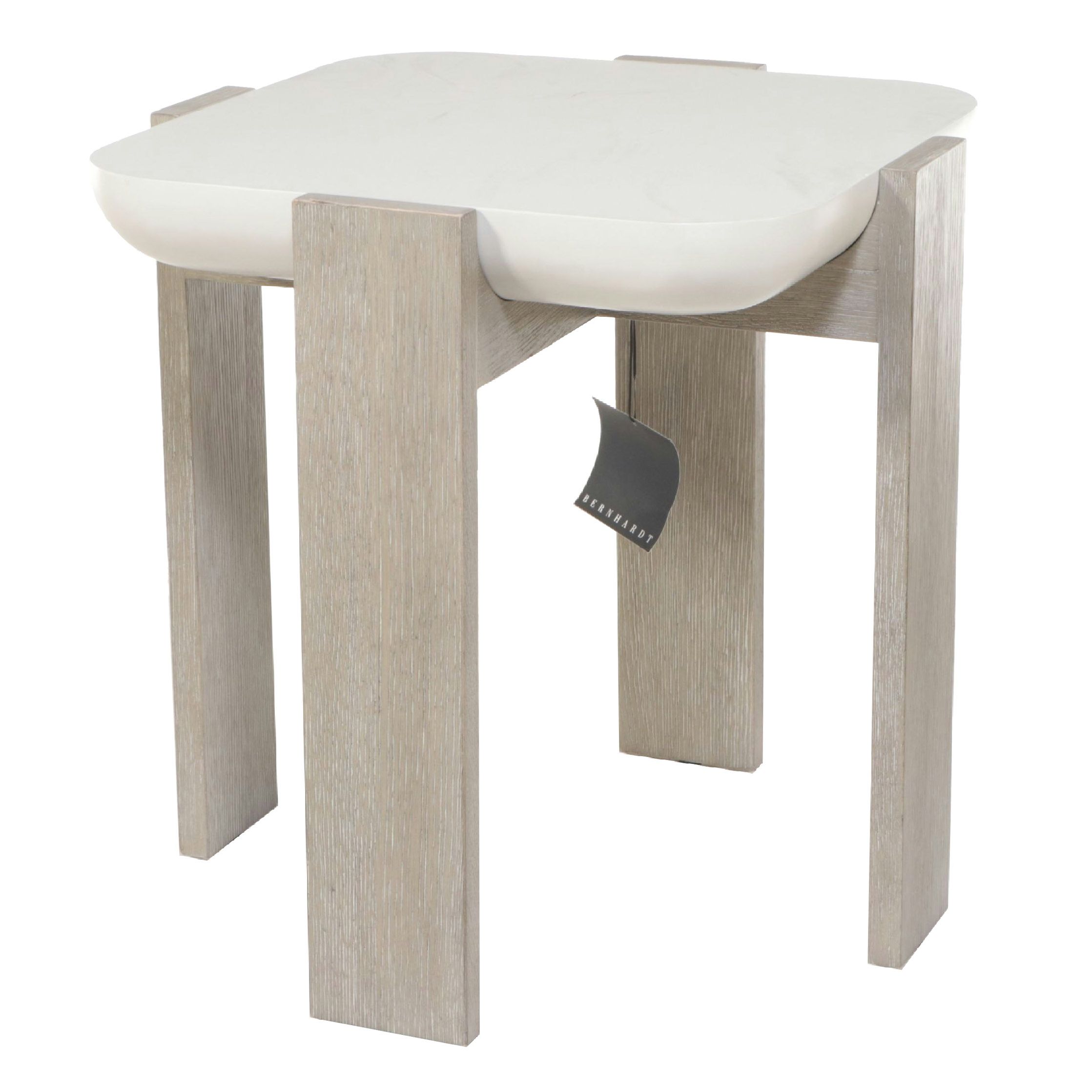 Bernhardt Furniture Faux Concrete Top "Gooding" Side Table