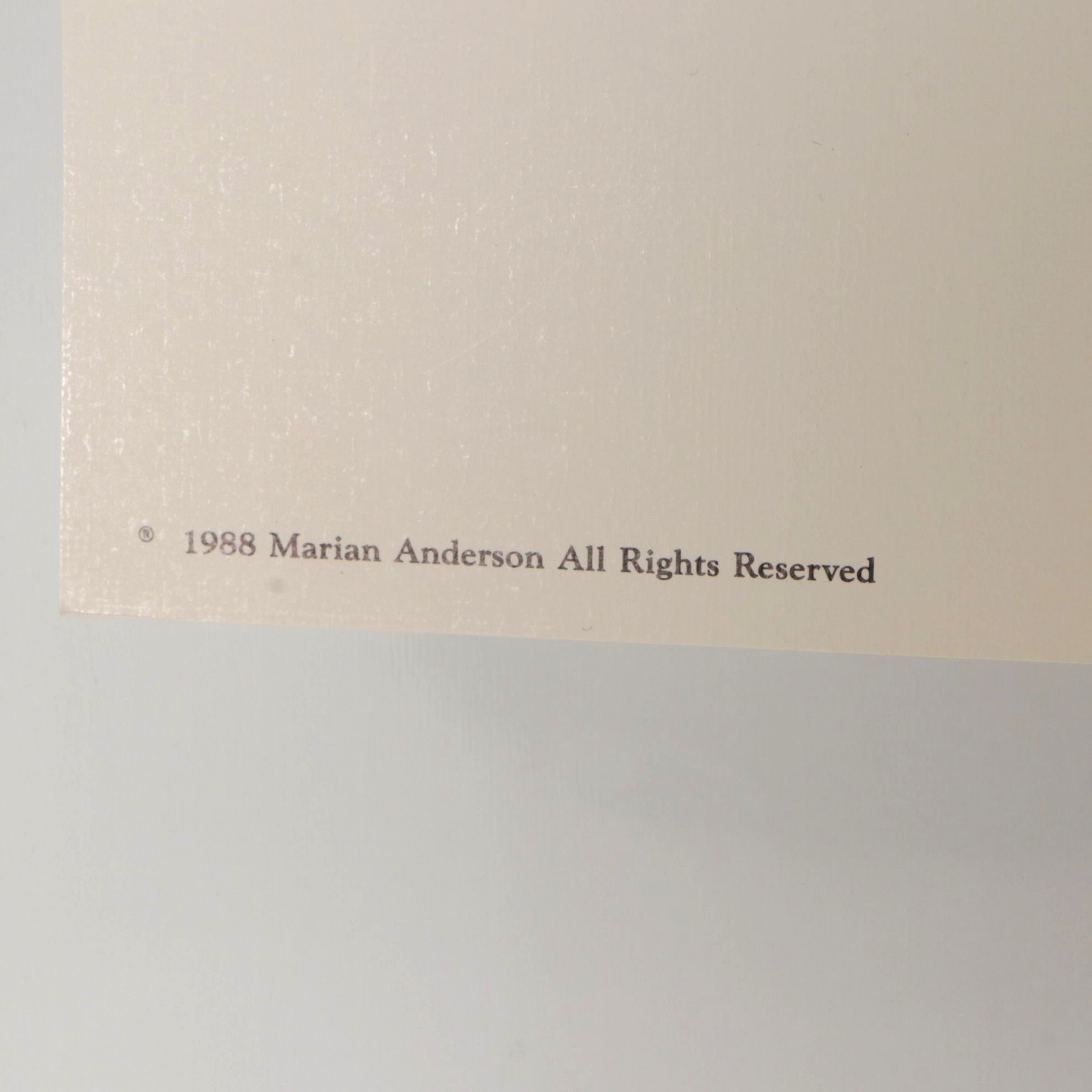 Marian Anderson "Dorothy" Offset Lithograph, 1988