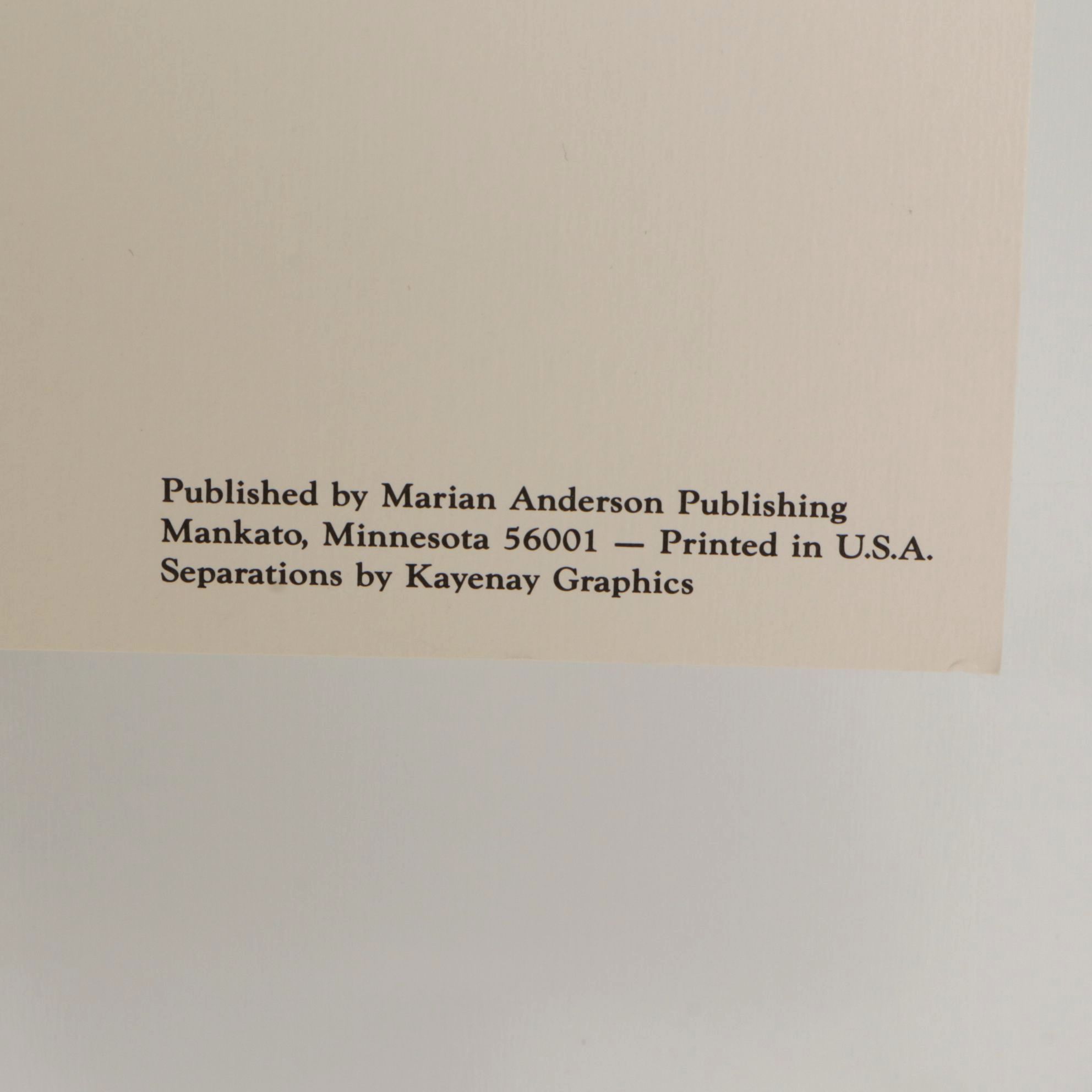 Marian Anderson "Dorothy" Offset Lithograph, 1988