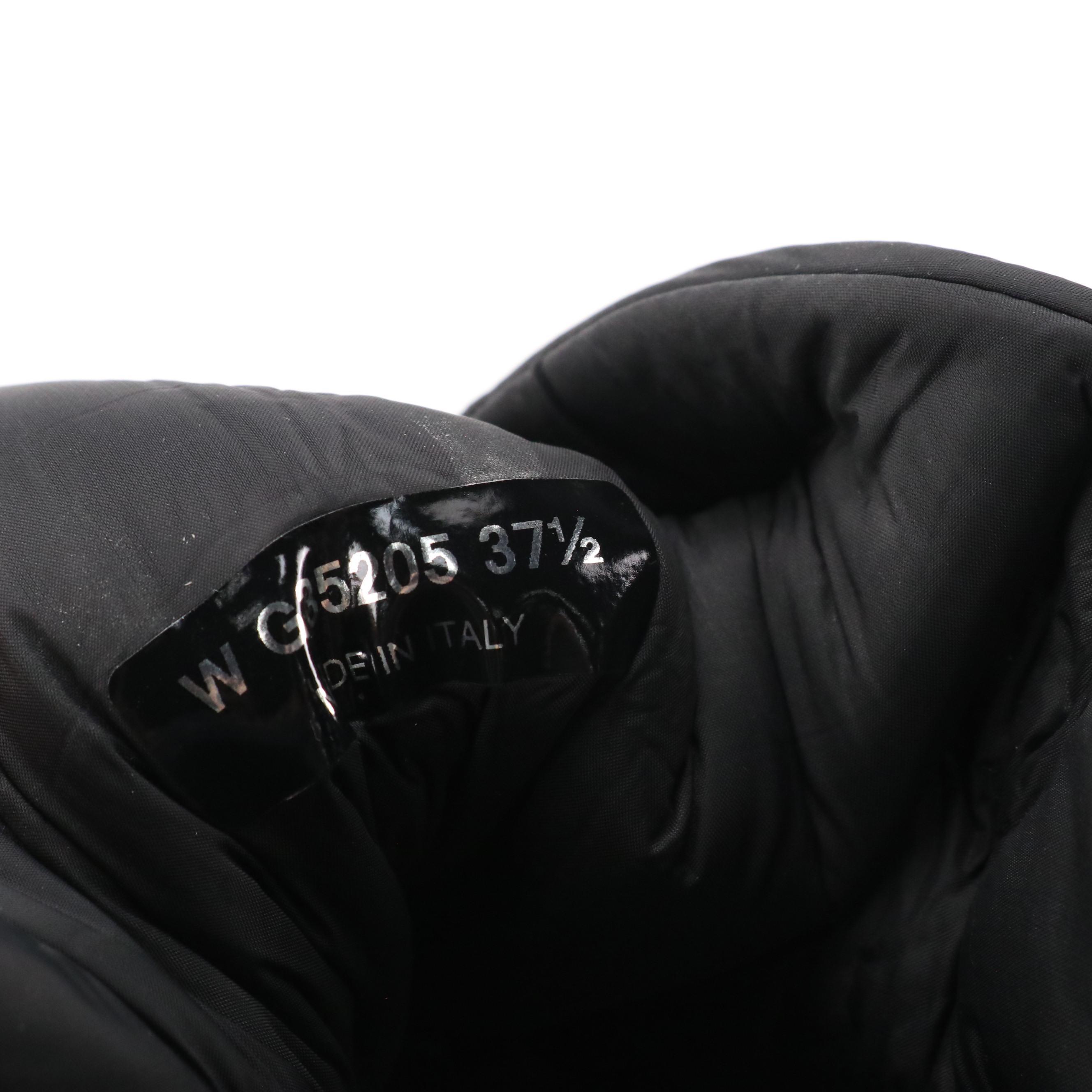 Chanel CC High-Top Lace Up Sneakers in Black Nylon and Suede