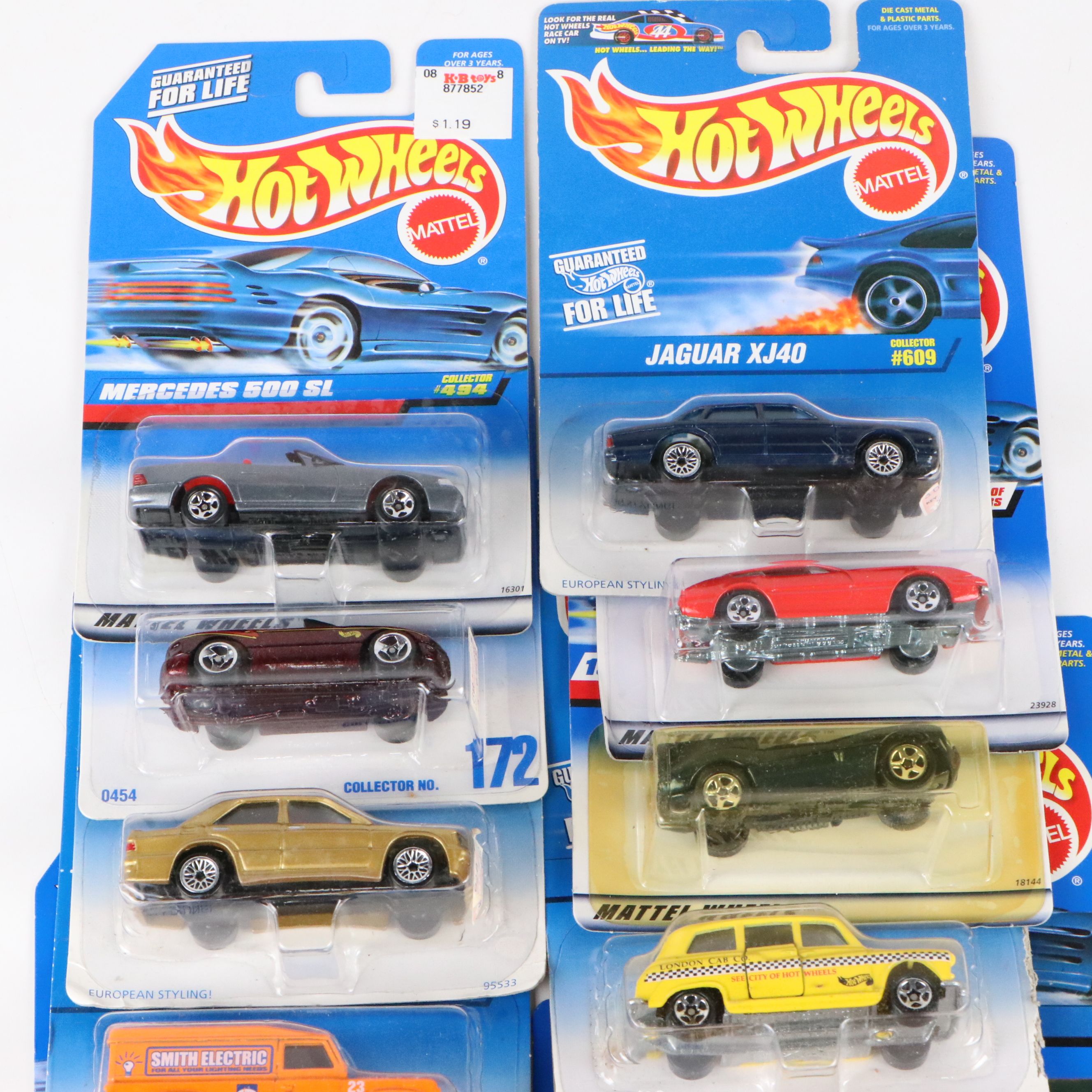 Hot Wheels "Mercedes 500 SL," "Jaguar XJ40" and More Toy Cars