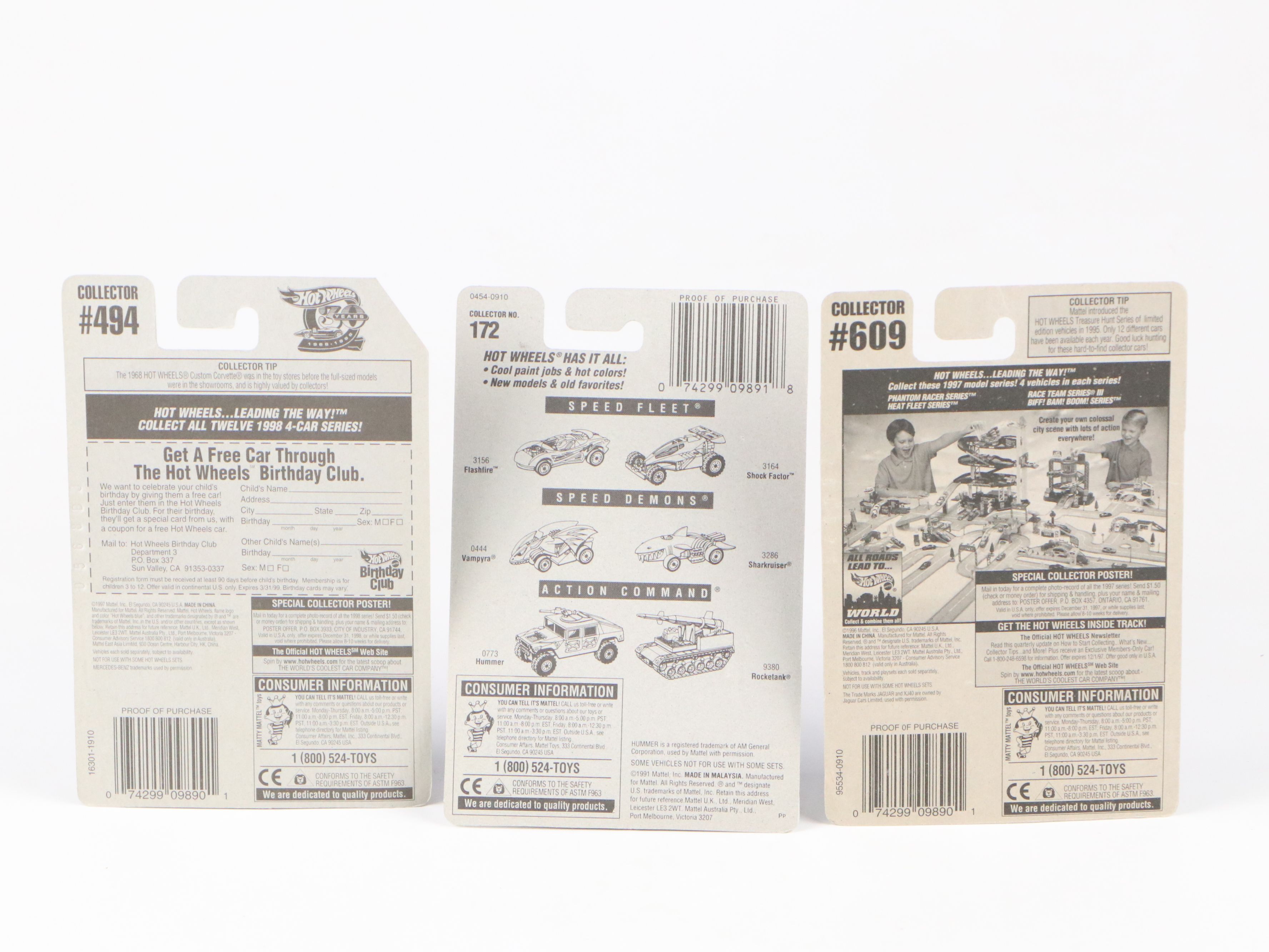 Hot Wheels "Mercedes 500 SL," "Jaguar XJ40" and More Toy Cars