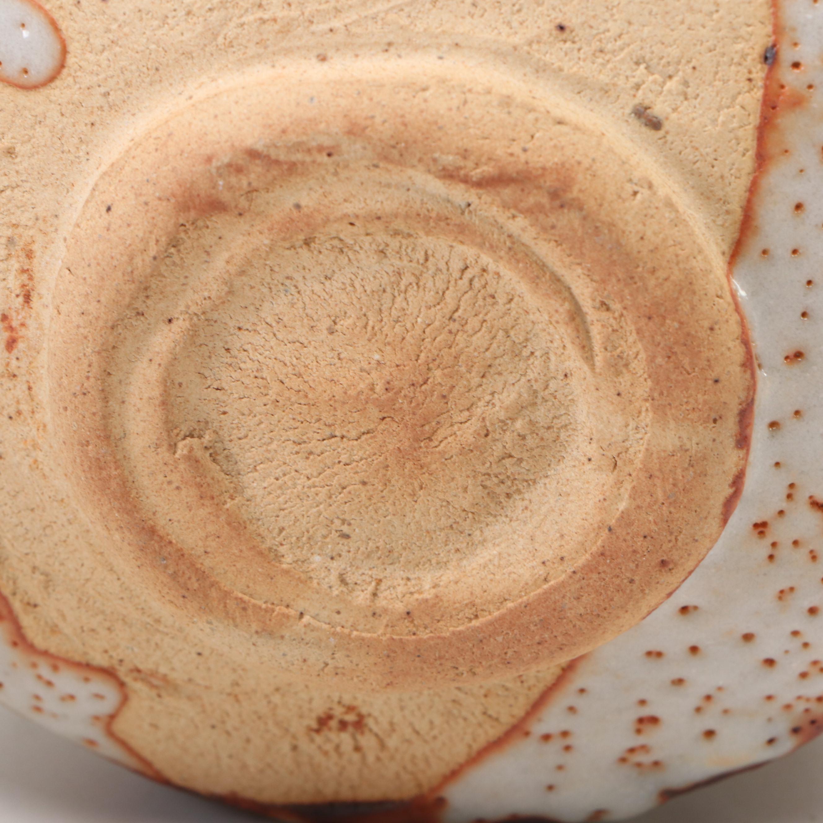 Japanese Shino Ware Stoneware Tea Bowl with Presentation Box