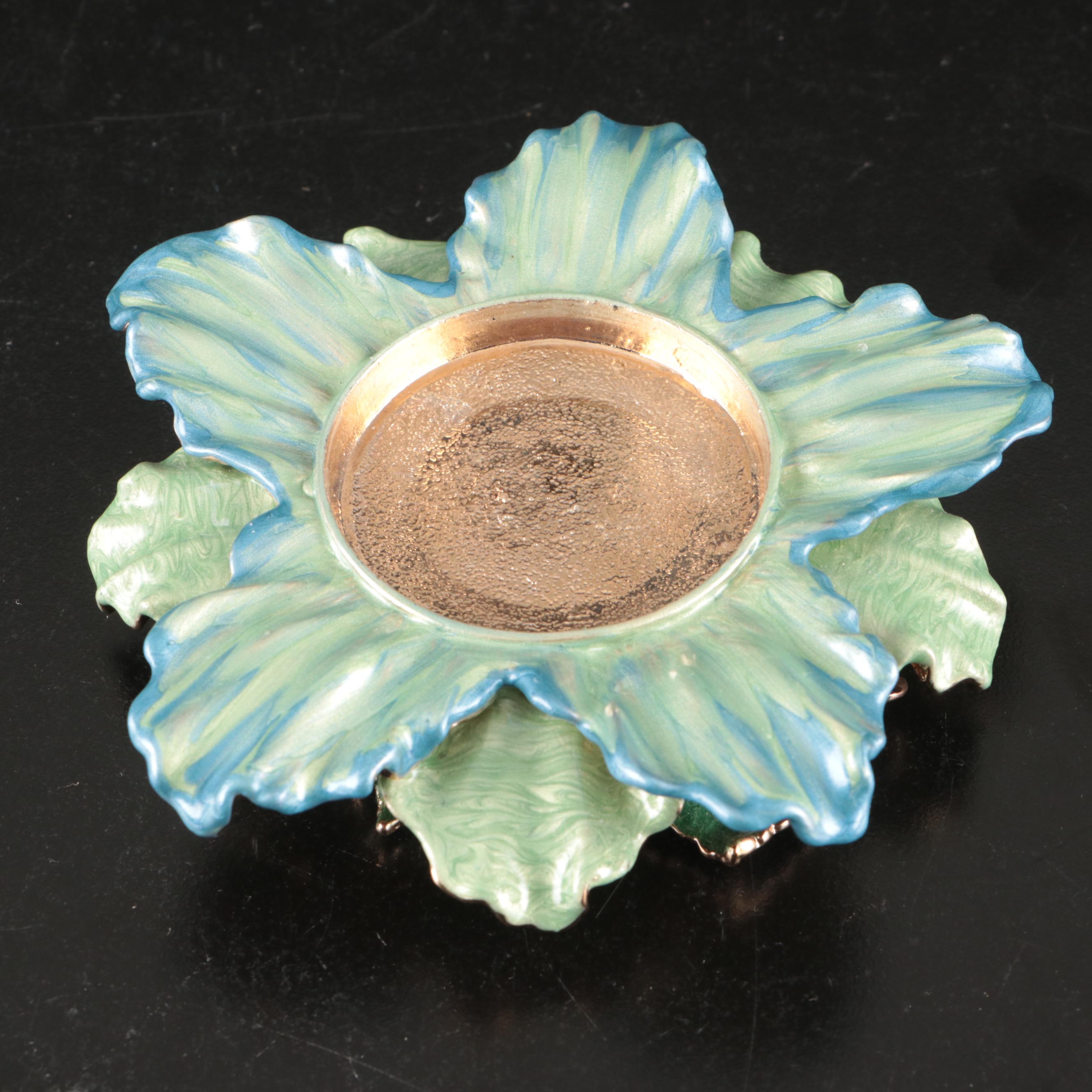 Kirks Folly Enamel Fairy Candle Holder with Candle