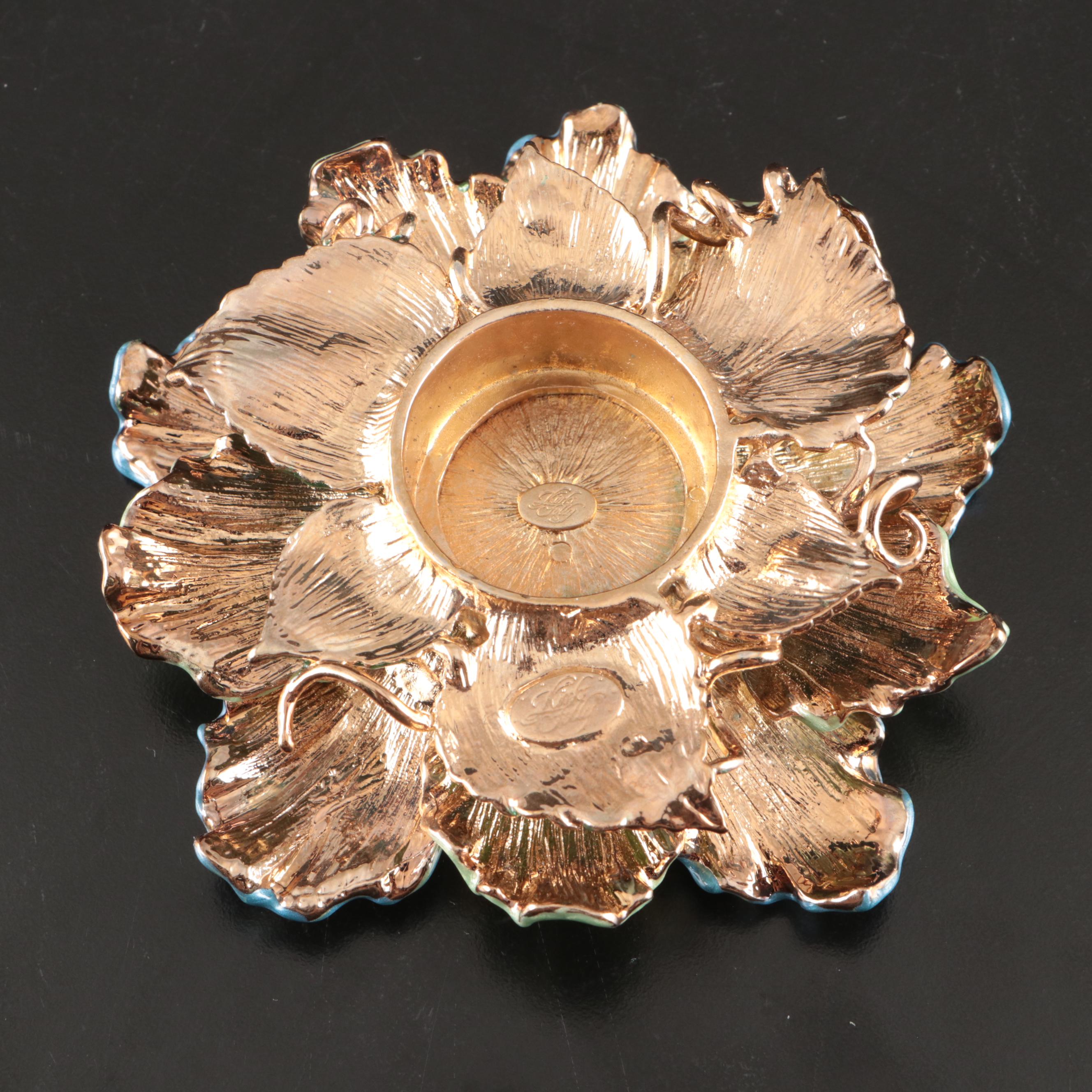 Kirks Folly Enamel Fairy Candle Holder with Candle