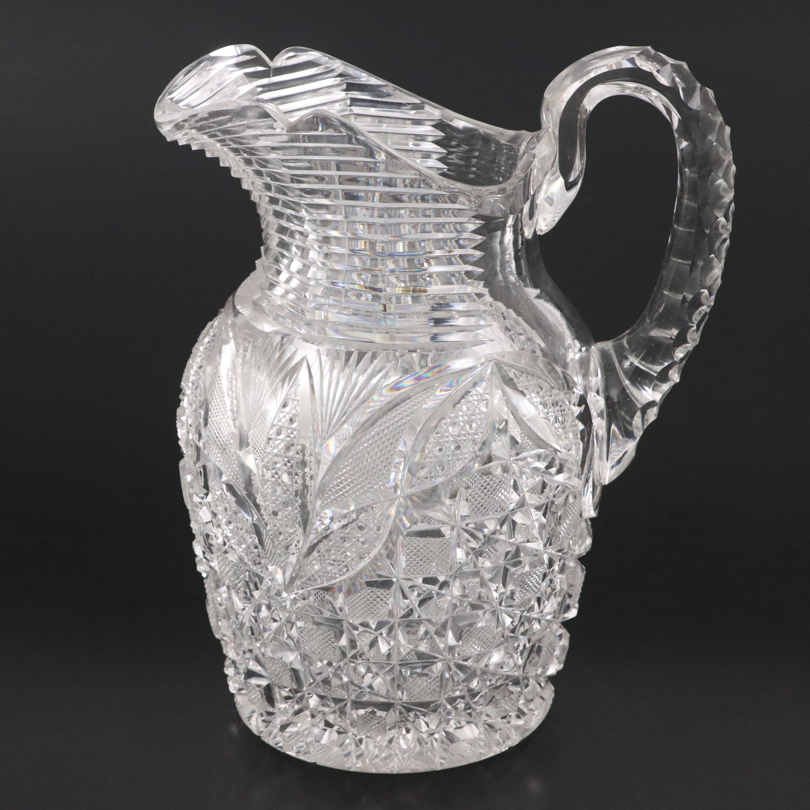 American Brilliant Cut Glass Pitcher, Late 19th/ Early 20th Century