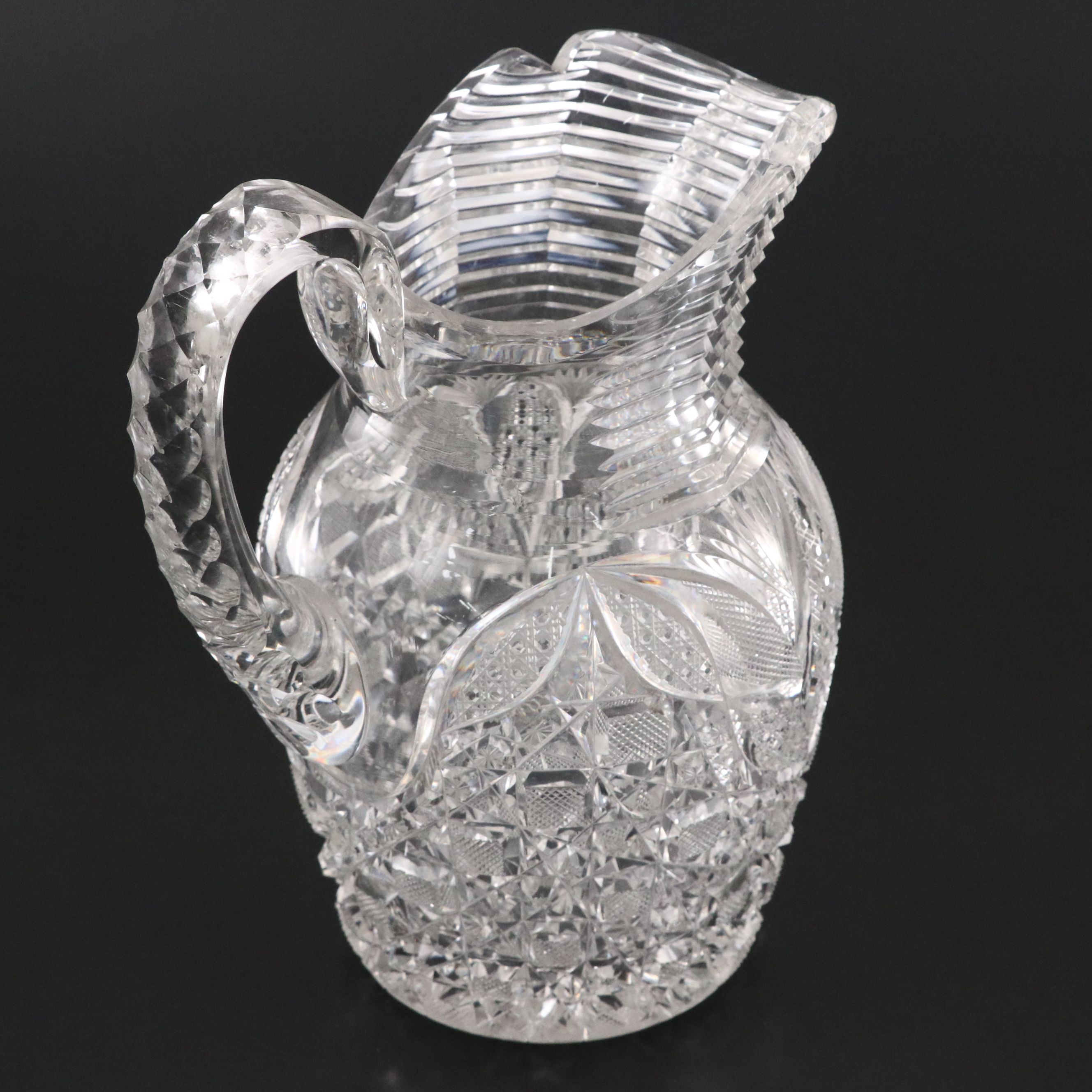 American Brilliant Cut Glass Pitcher, Late 19th/ Early 20th Century