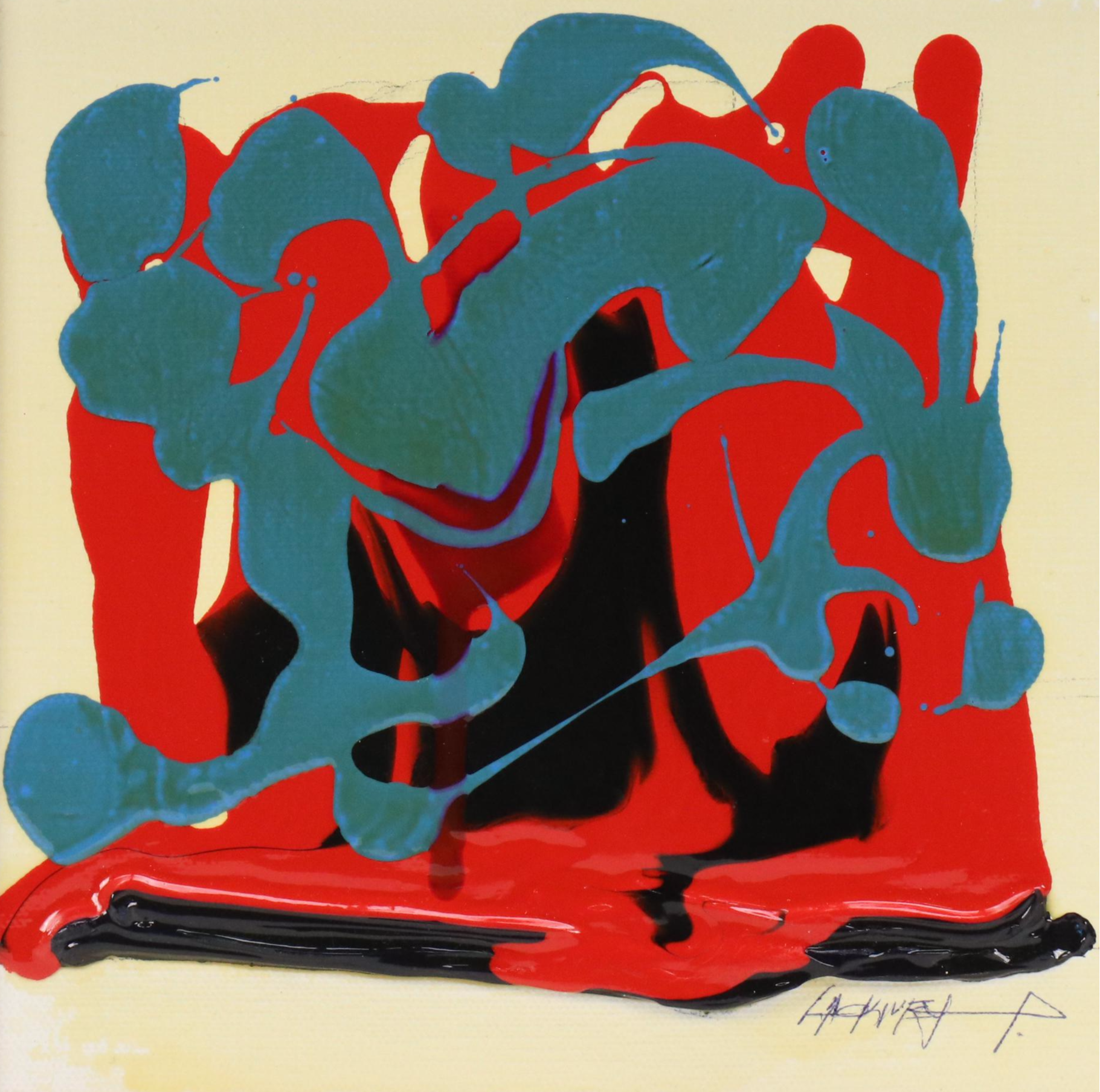 Robert R. Lackney Impasto Abstract Acrylic Painting, 21st Century