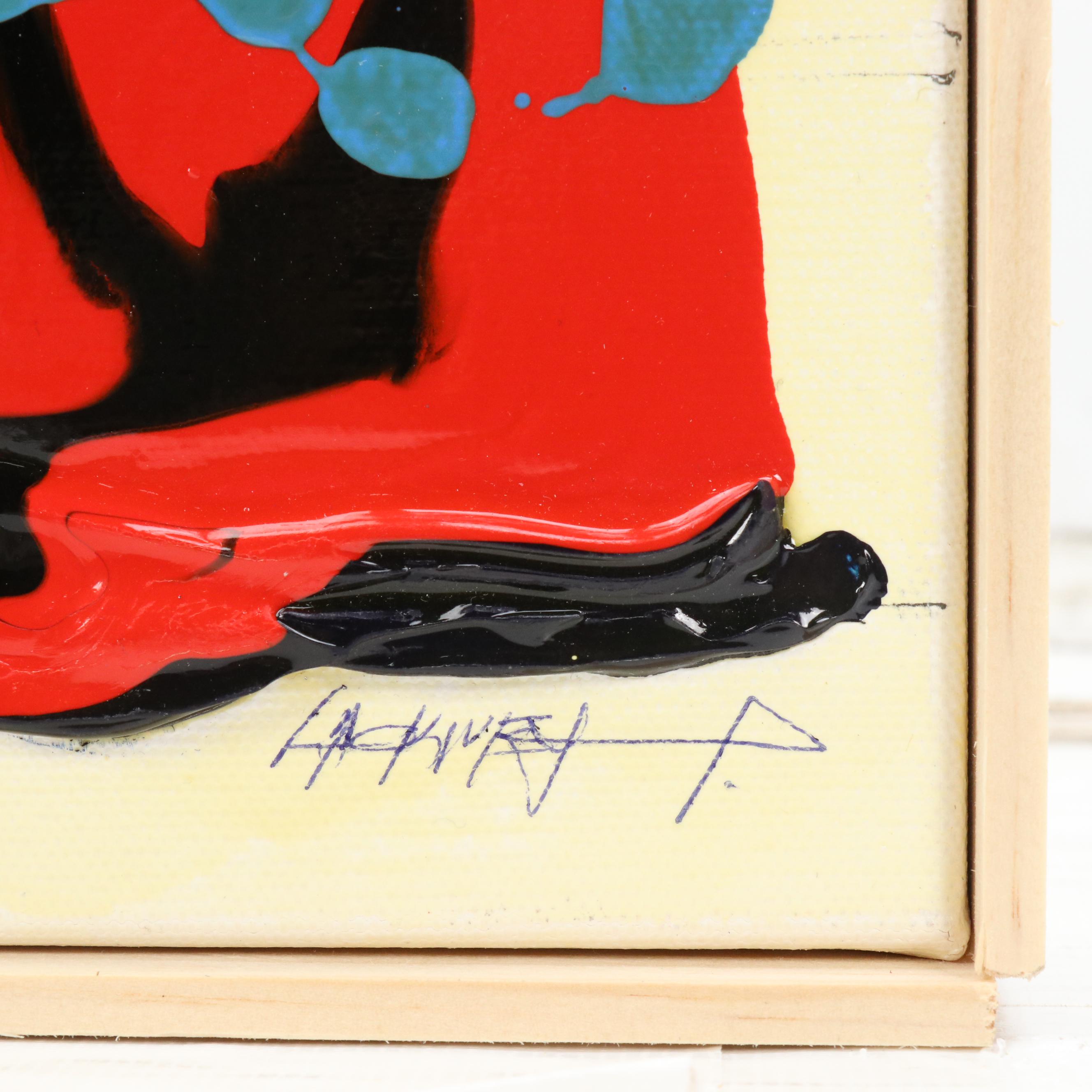 Robert R. Lackney Impasto Abstract Acrylic Painting, 21st Century