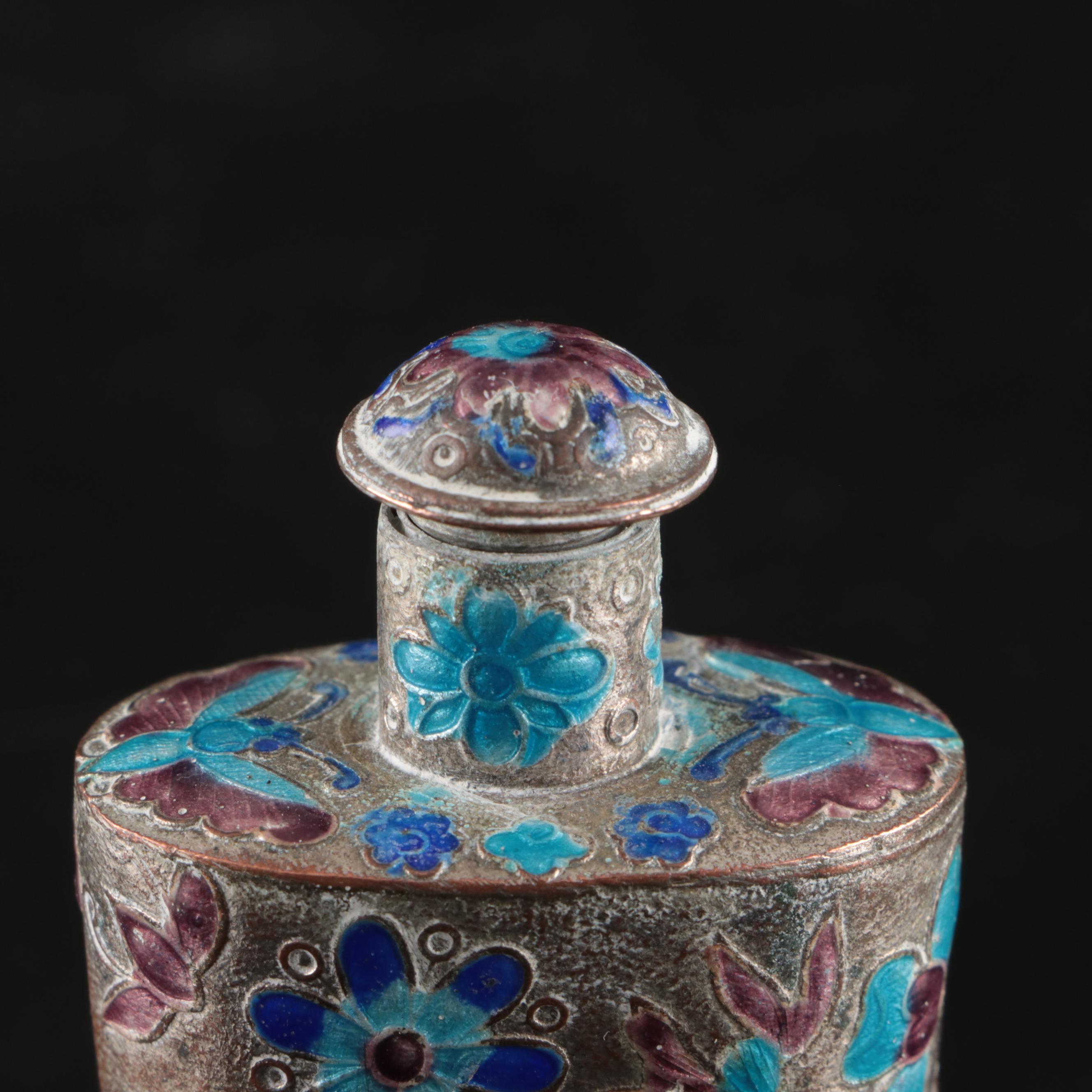 Chinese Colored Enamel on Paktong Snuff Bottle