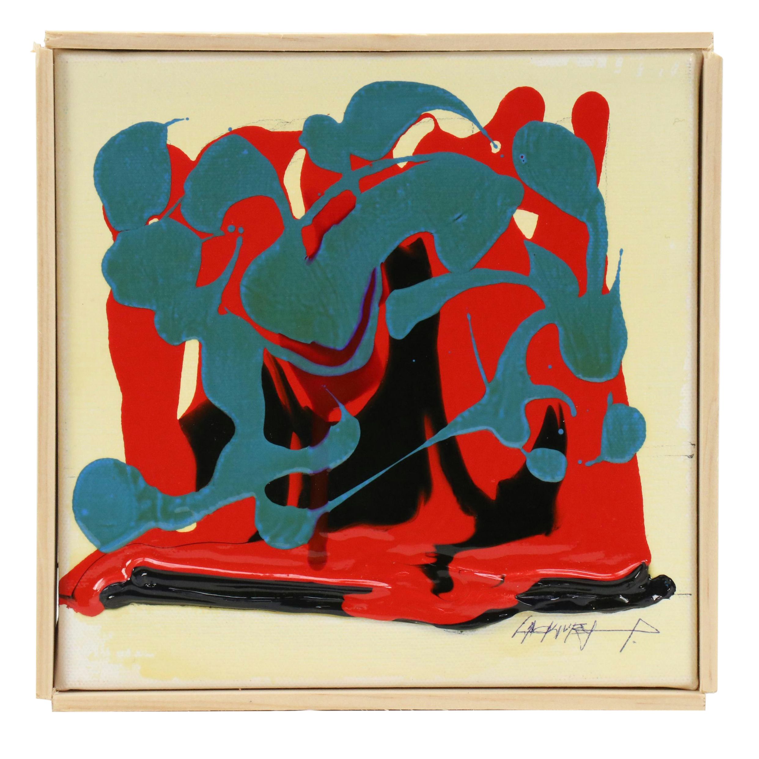 Robert R. Lackney Impasto Abstract Acrylic Painting, 21st Century