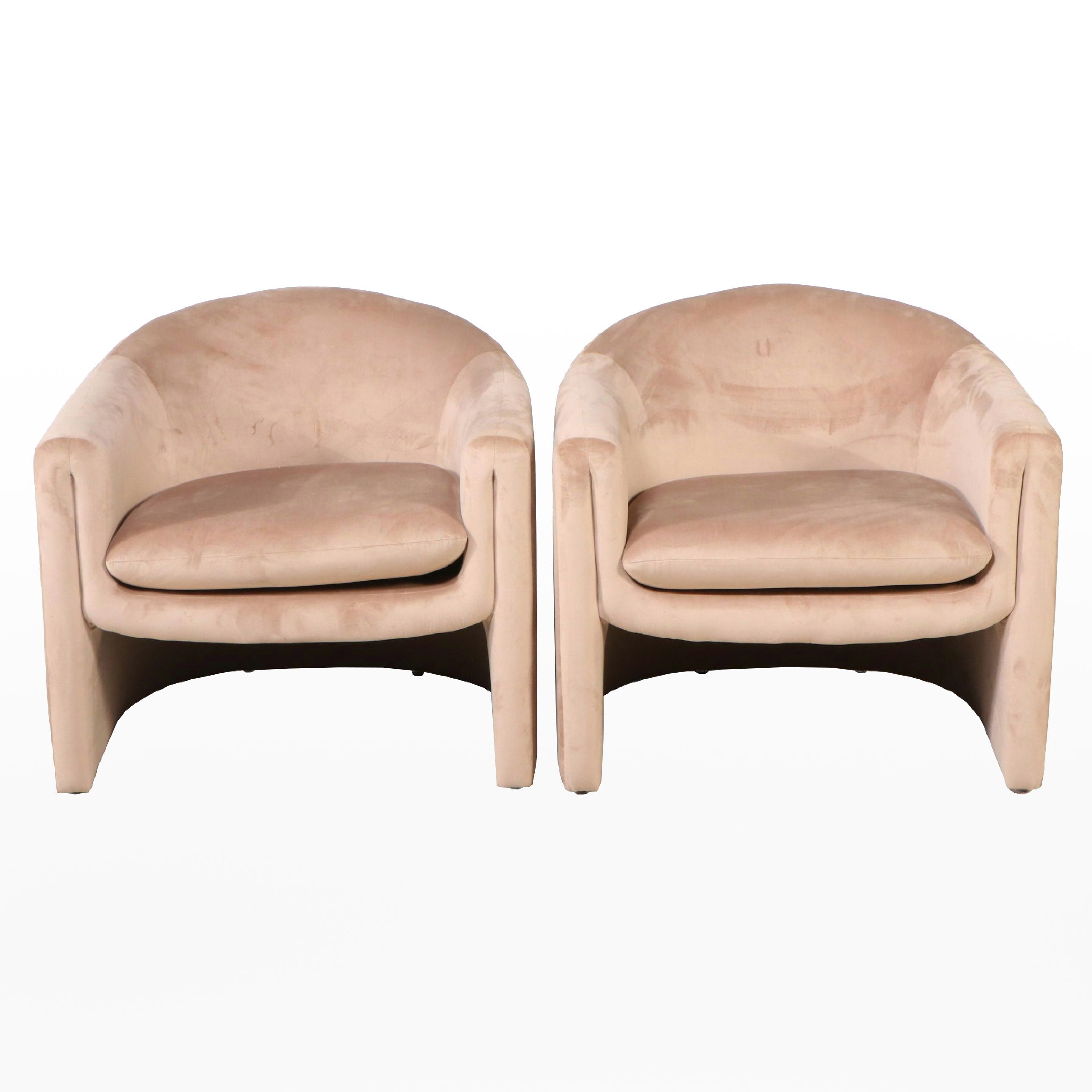 Pair of Safavieh Couture Modern Velvet Upholstered "Laylette" Chairs