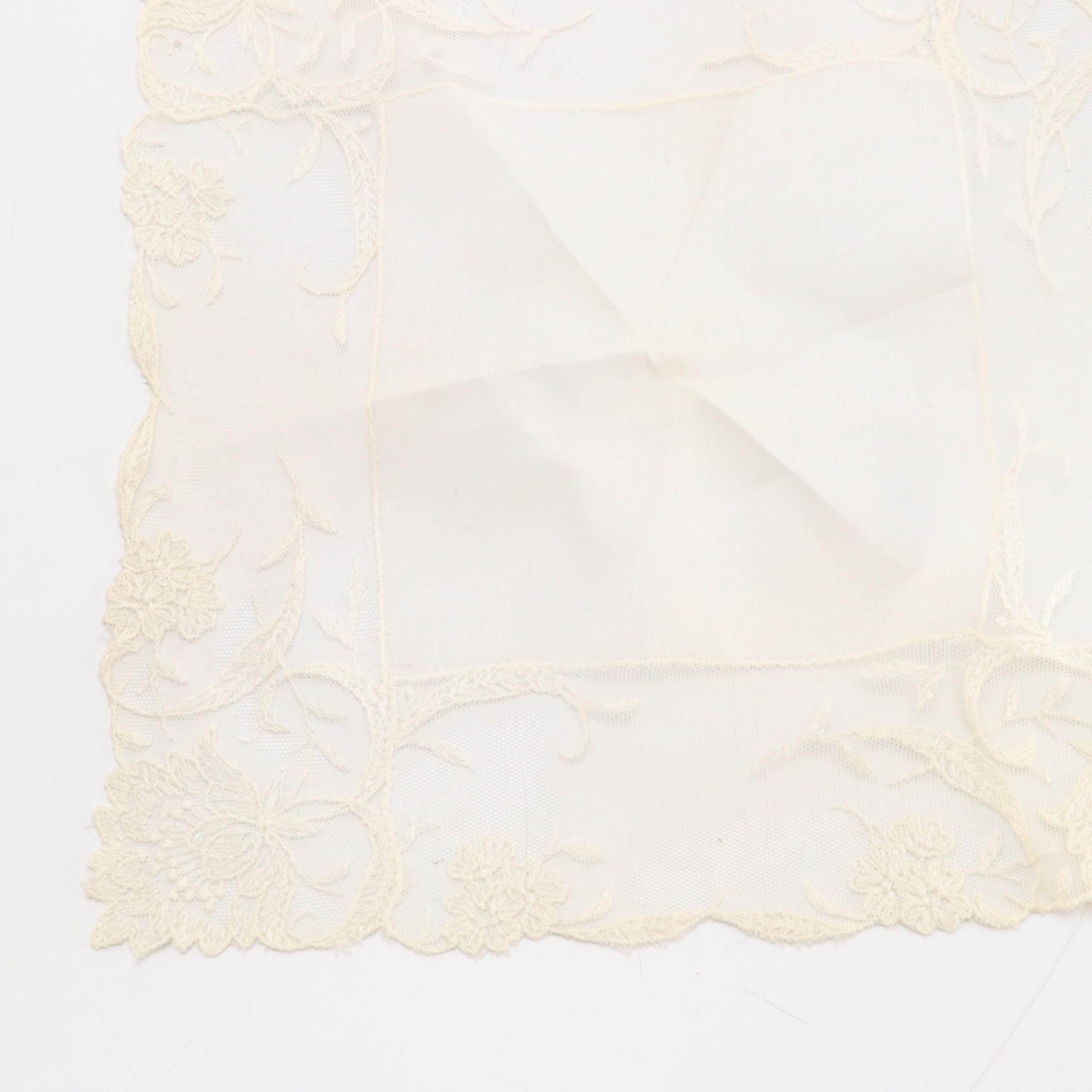 Viola Weinberger Floral Embroidered Gloves, More Vintage Gloves & Handkerchiefs