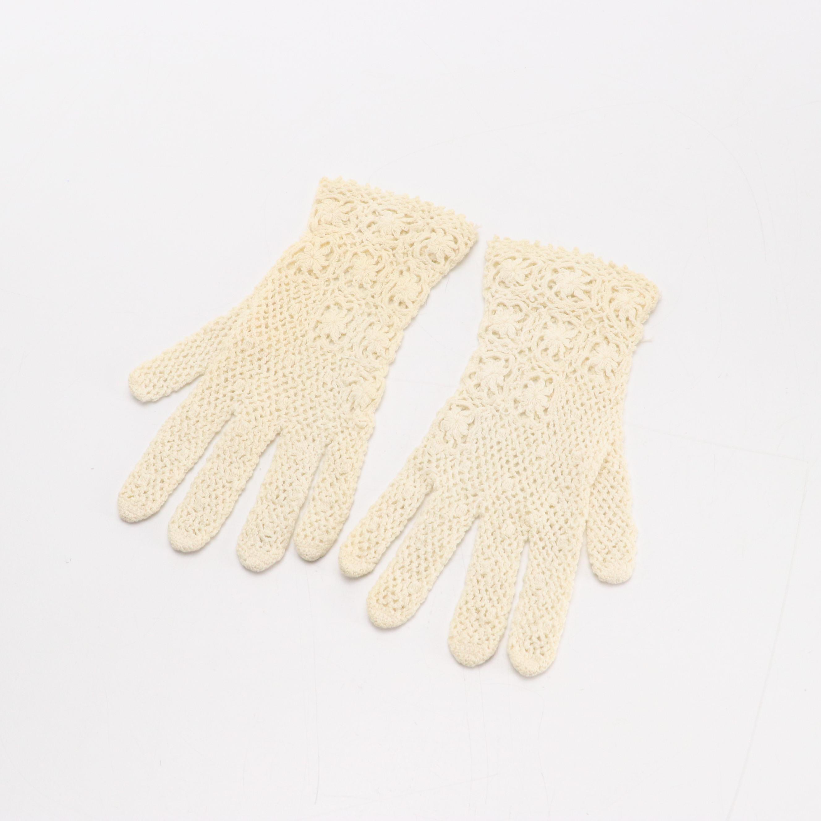 Viola Weinberger Floral Embroidered Gloves, More Vintage Gloves & Handkerchiefs