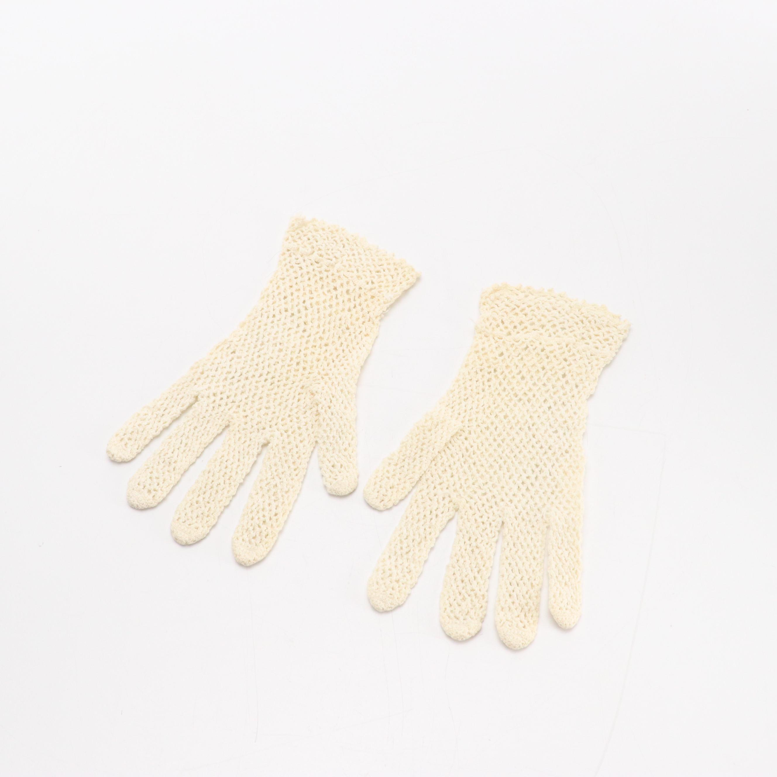 Viola Weinberger Floral Embroidered Gloves, More Vintage Gloves & Handkerchiefs