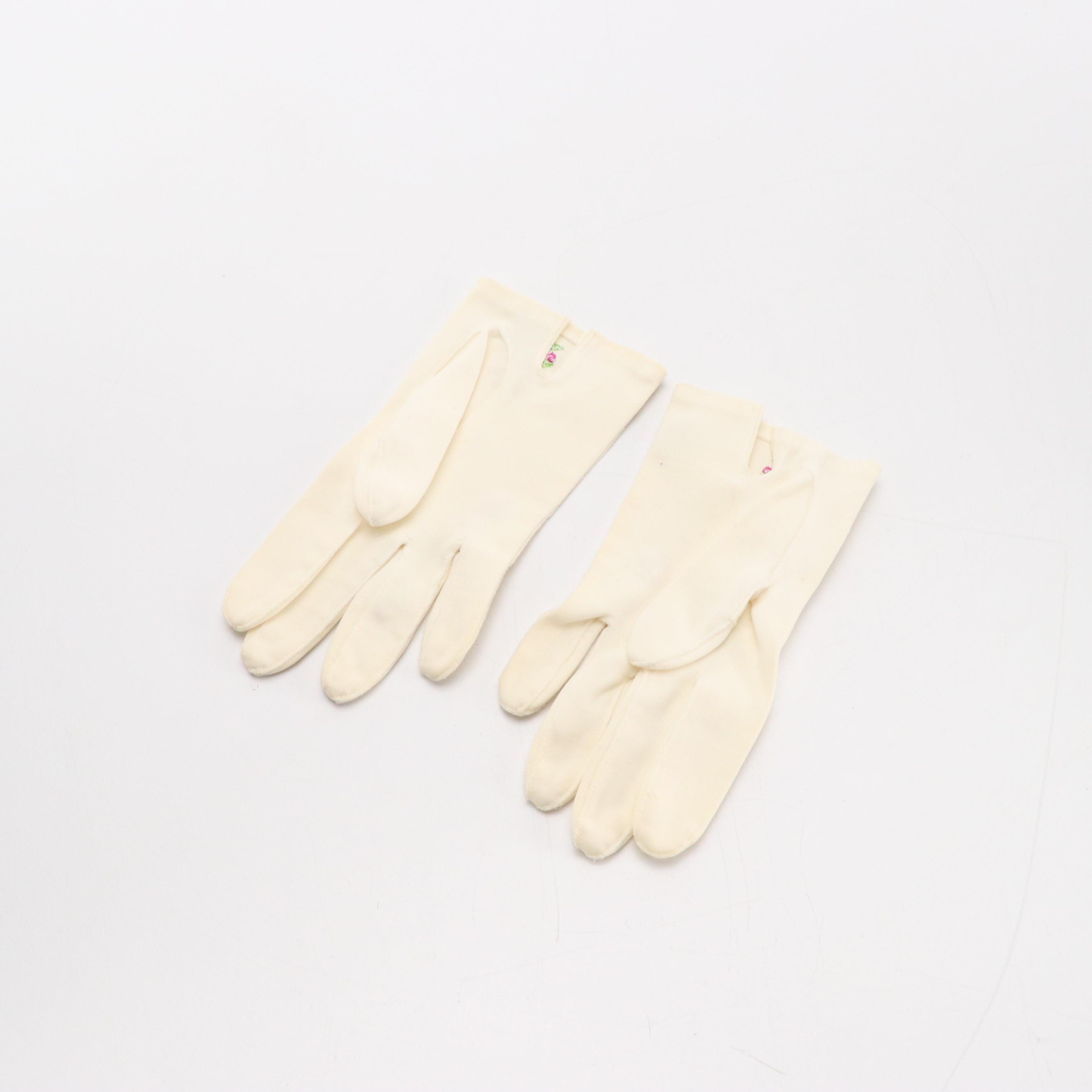 Viola Weinberger Floral Embroidered Gloves, More Vintage Gloves & Handkerchiefs