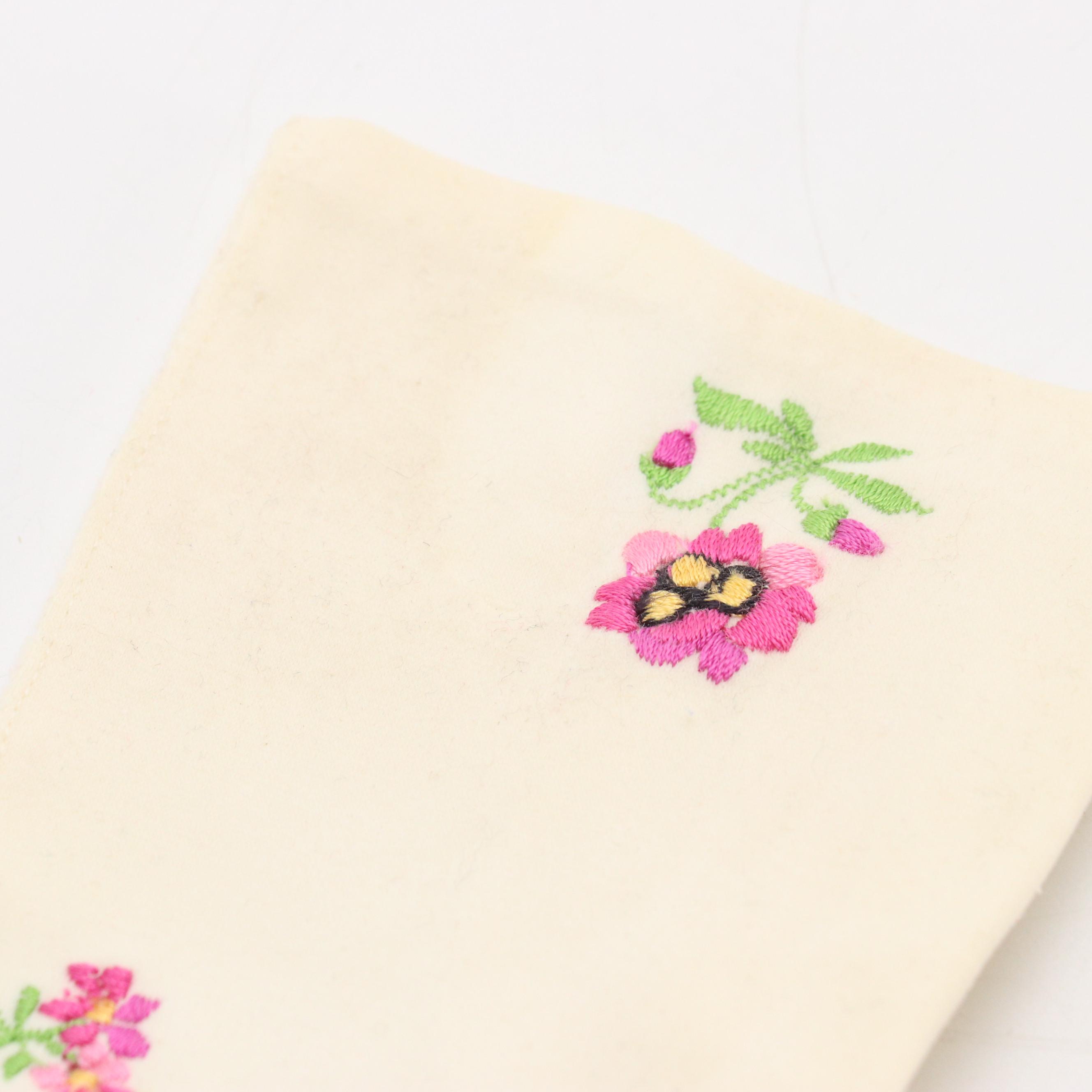 Viola Weinberger Floral Embroidered Gloves, More Vintage Gloves & Handkerchiefs
