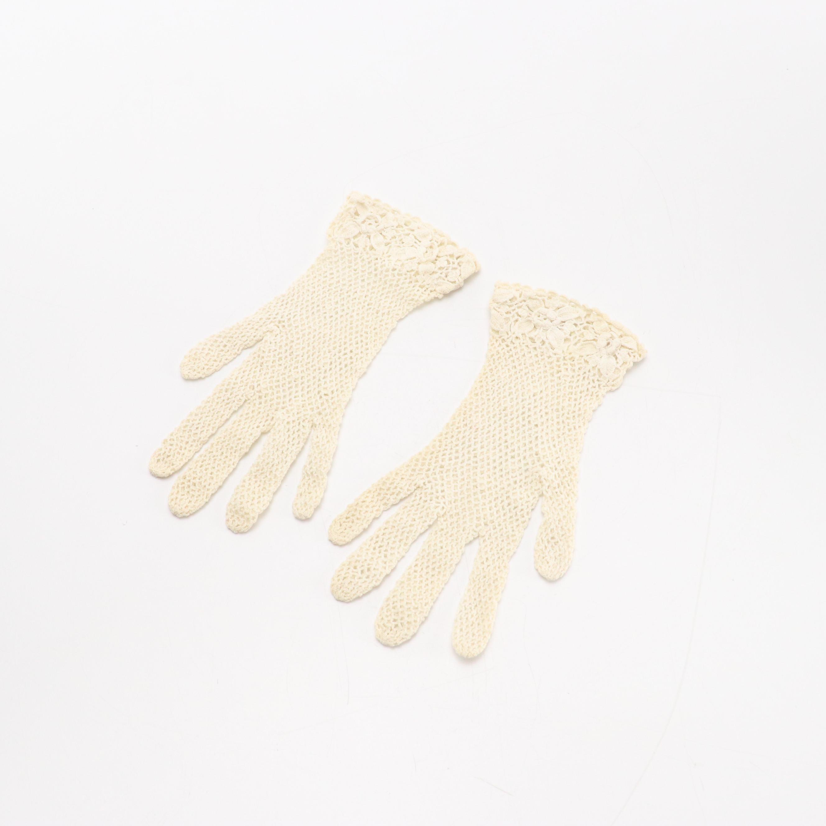 Viola Weinberger Floral Embroidered Gloves, More Vintage Gloves & Handkerchiefs