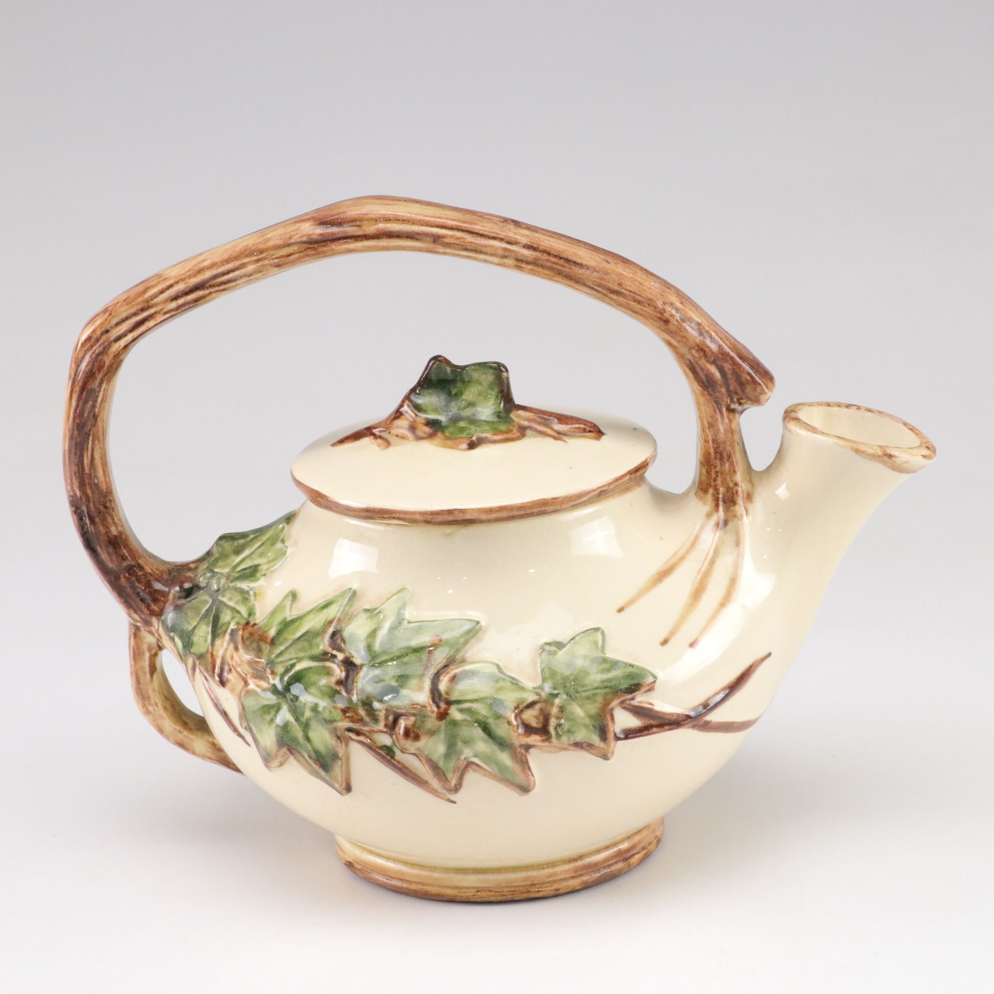 McCoy Pottery "Ivy" Teapot, Creamer and Sugar Bowl, Mid-20th Century