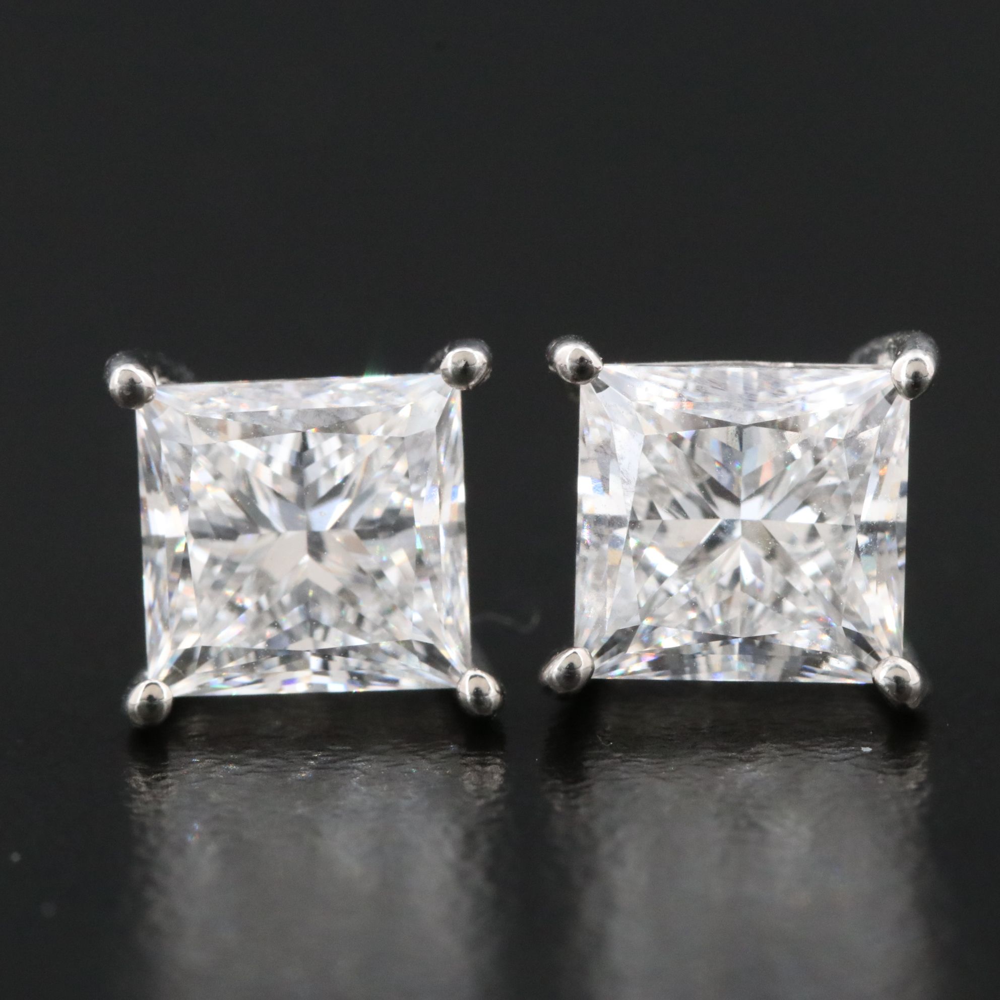 Platinum 4.32 CTW Lab Grown Diamond Stud Earrings with IGI Report