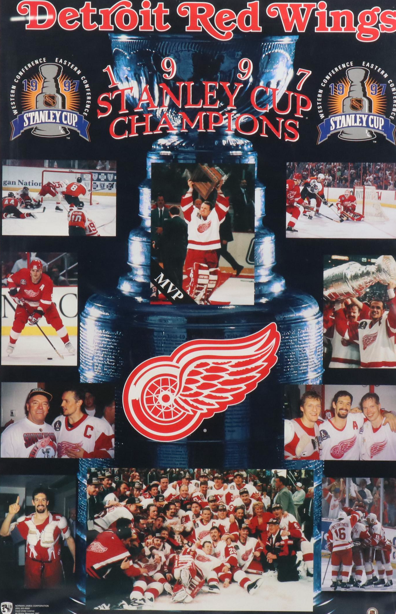 Detroit Red Wings 1997 Stanley Cup Champions Poster and Group Photo