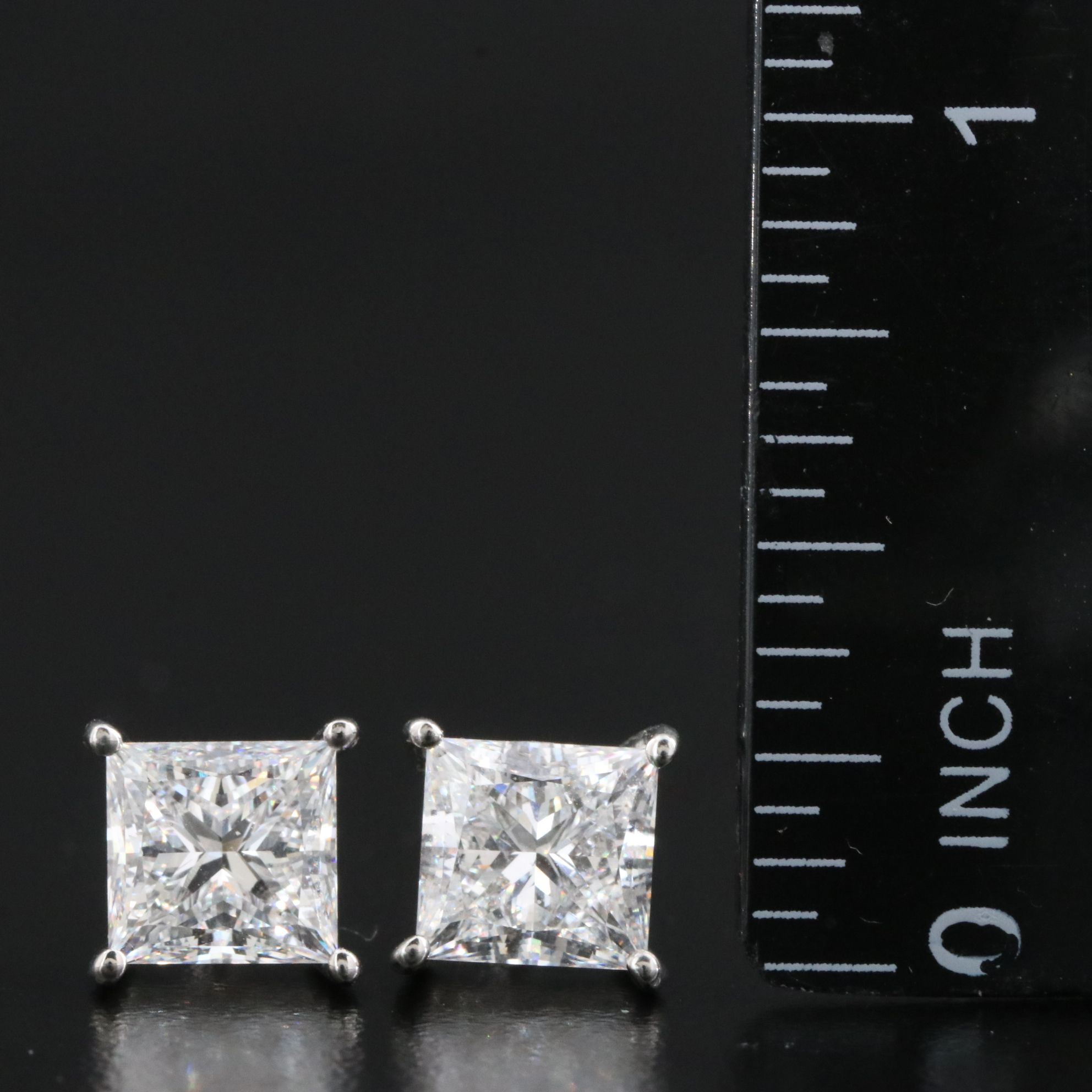 Platinum 4.32 CTW Lab Grown Diamond Stud Earrings with IGI Report