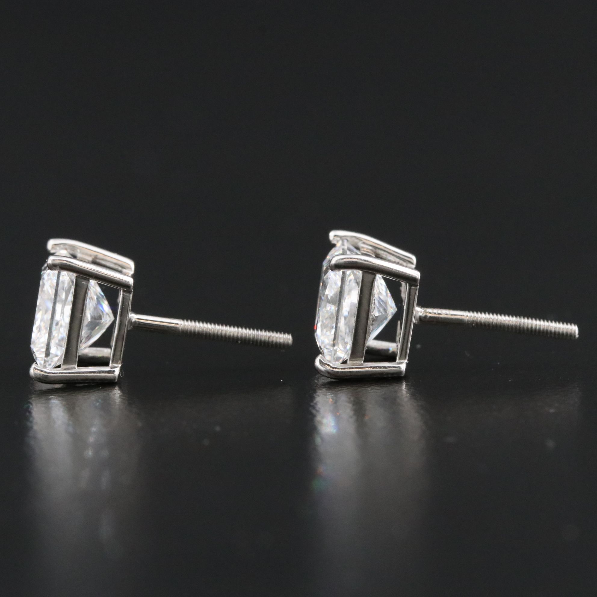 Platinum 4.32 CTW Lab Grown Diamond Stud Earrings with IGI Report