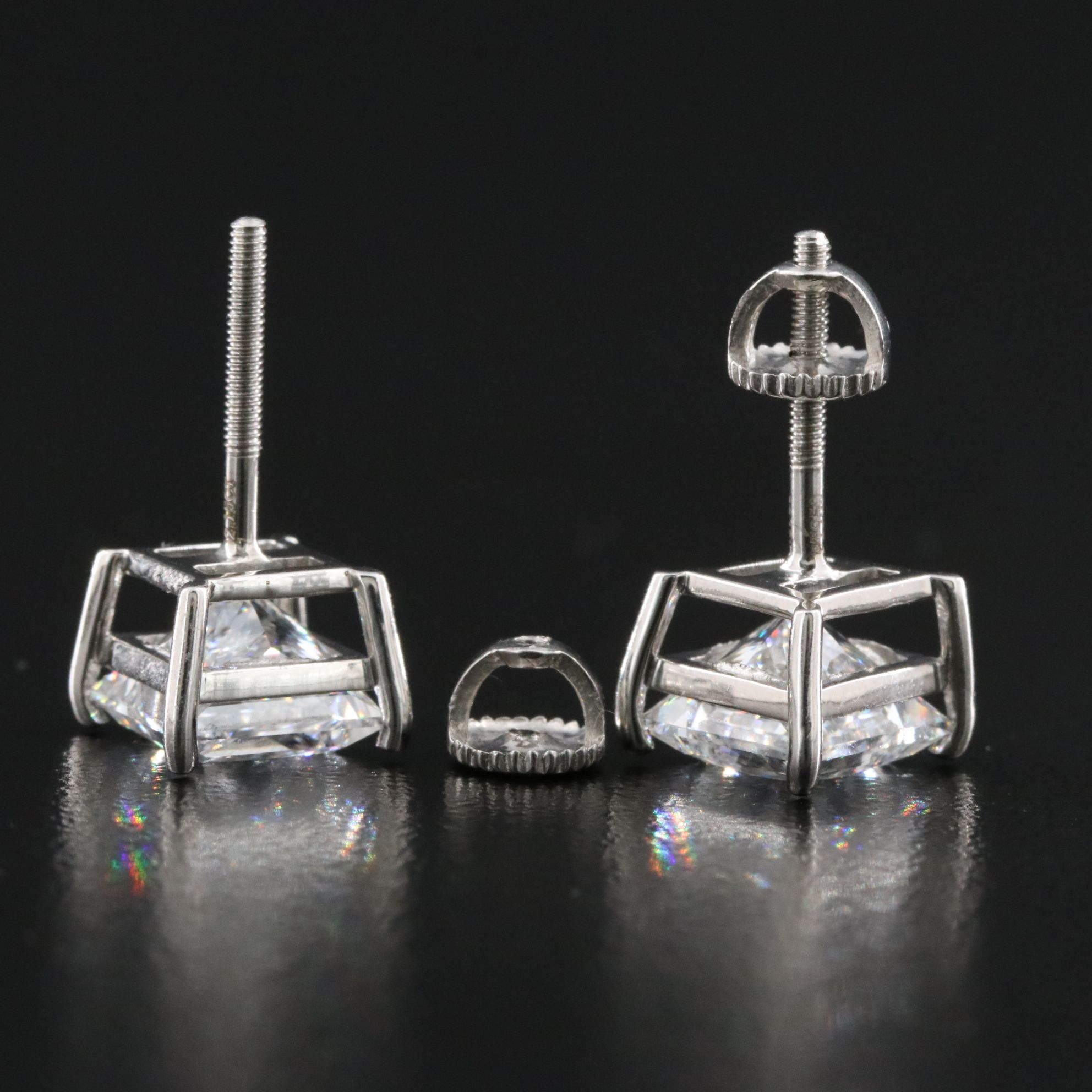 Platinum 4.32 CTW Lab Grown Diamond Stud Earrings with IGI Report